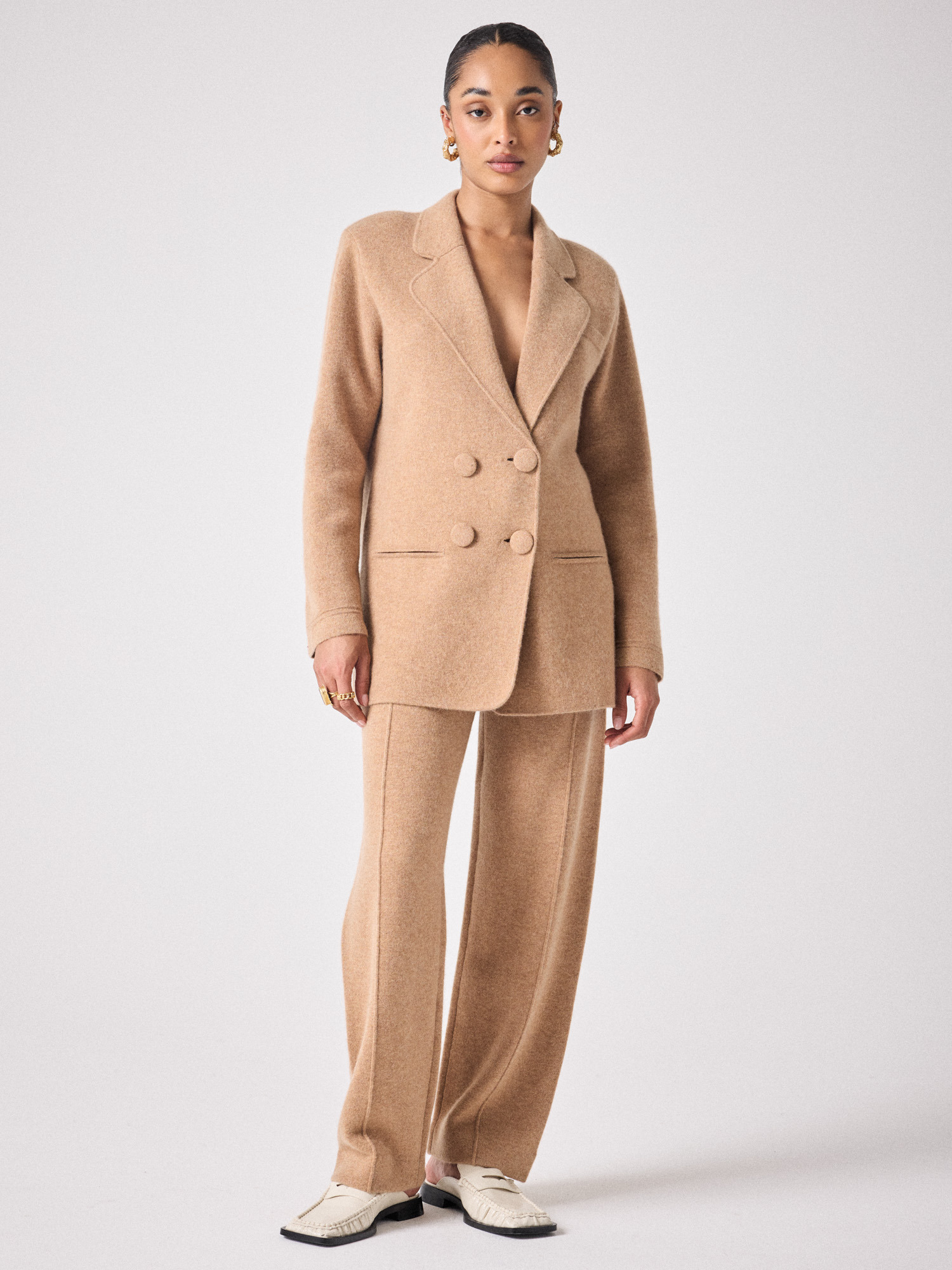 Veste blazer en cachemire Willow CAMEL_CHINE