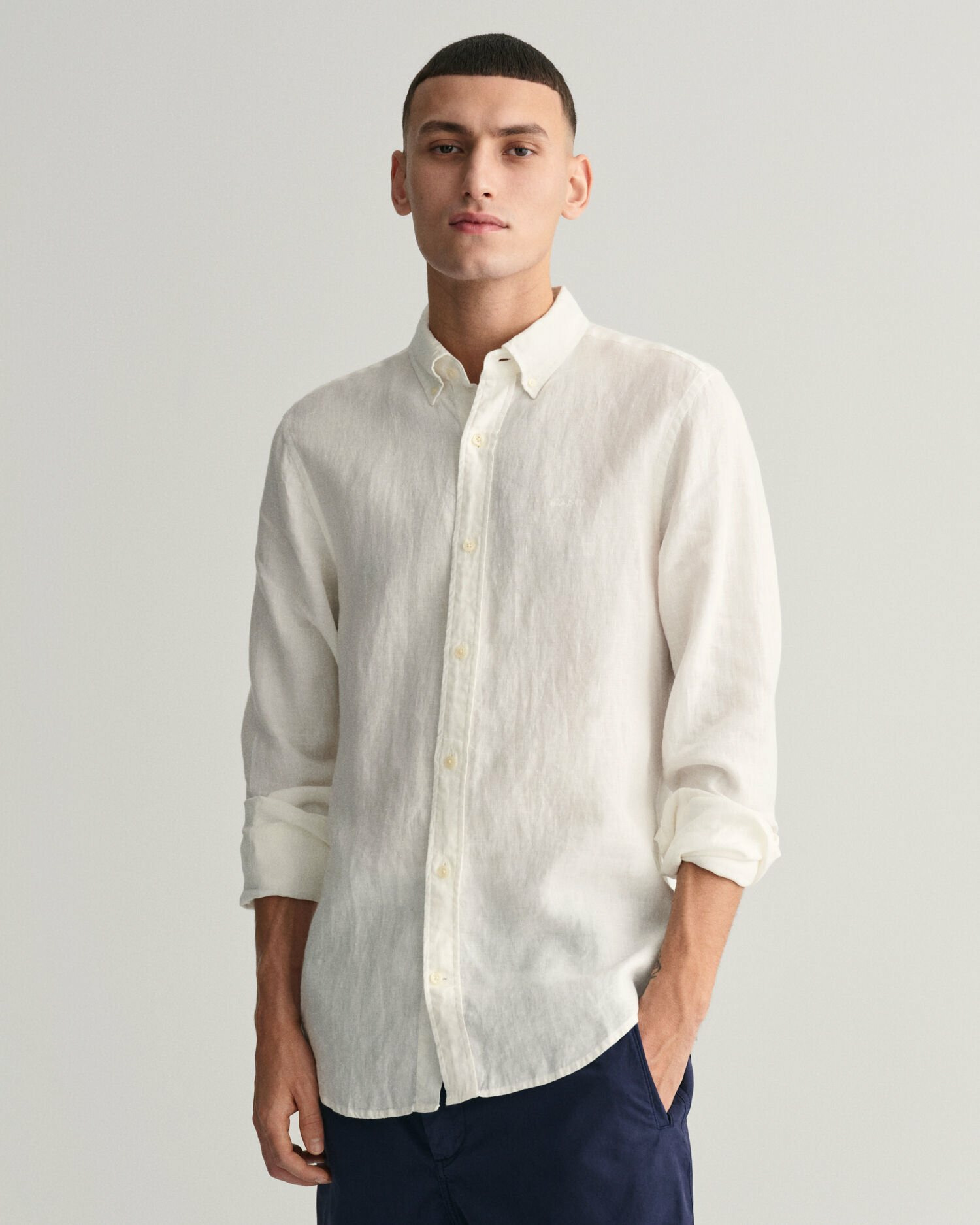 Chemise slim fit en lin