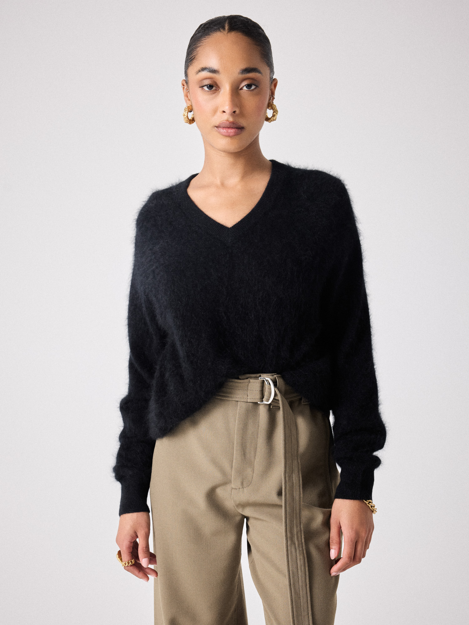 Pull en cachemire brossé Benedicte NOIR