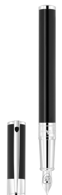 Gamme Initial - Stylo Plume initial Noir et Chrome