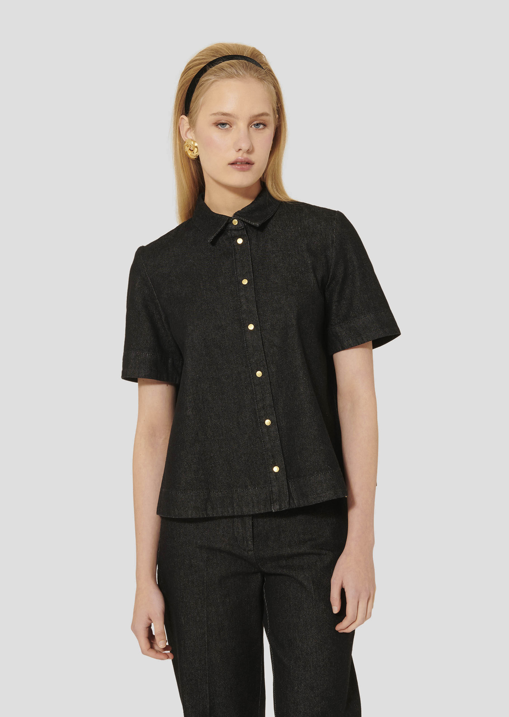 Chemise Camilia-Charcoal en Coton Organique