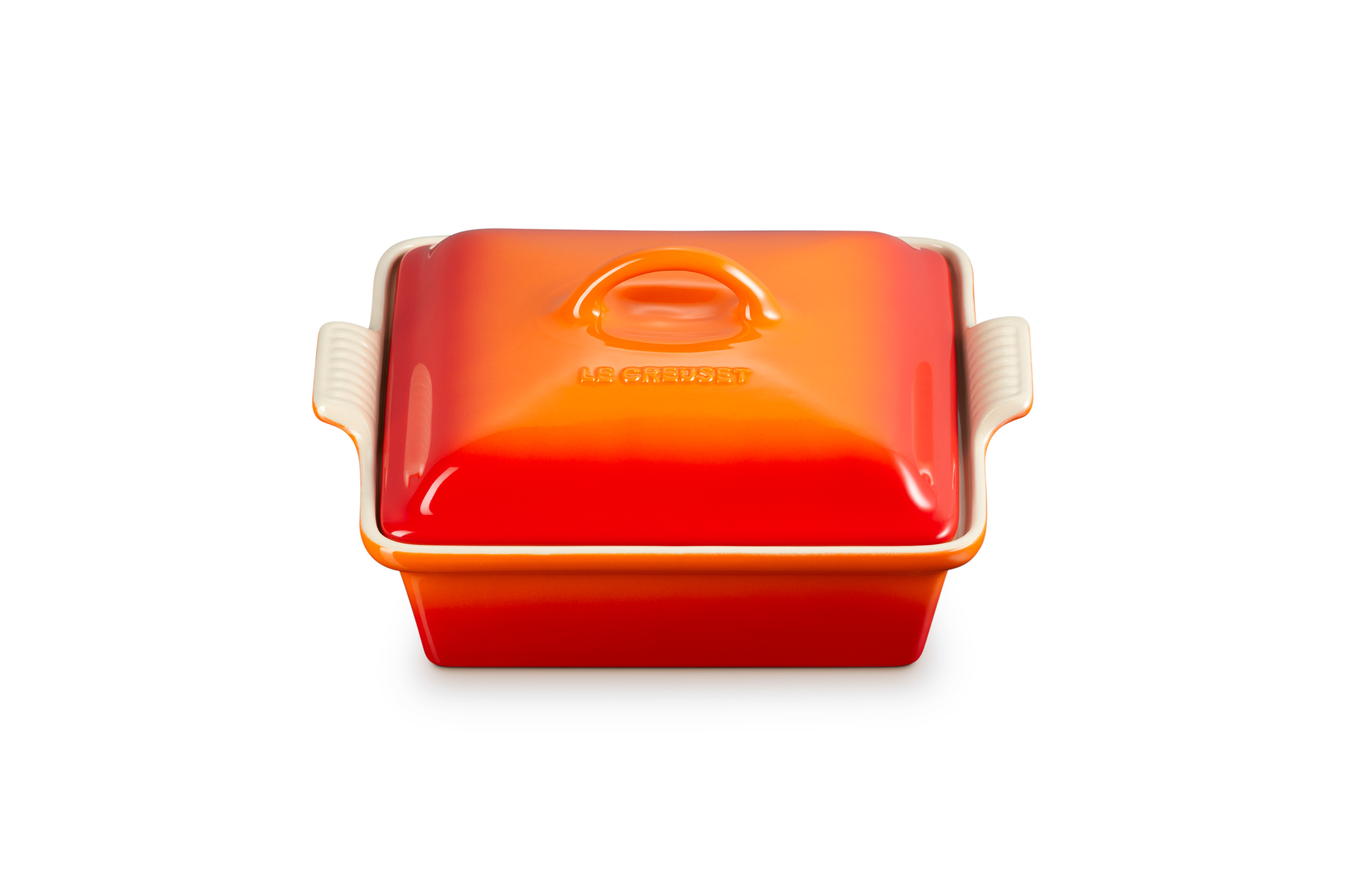 Plat carré 23cm Héritage en céramique avec couvercle volcanique