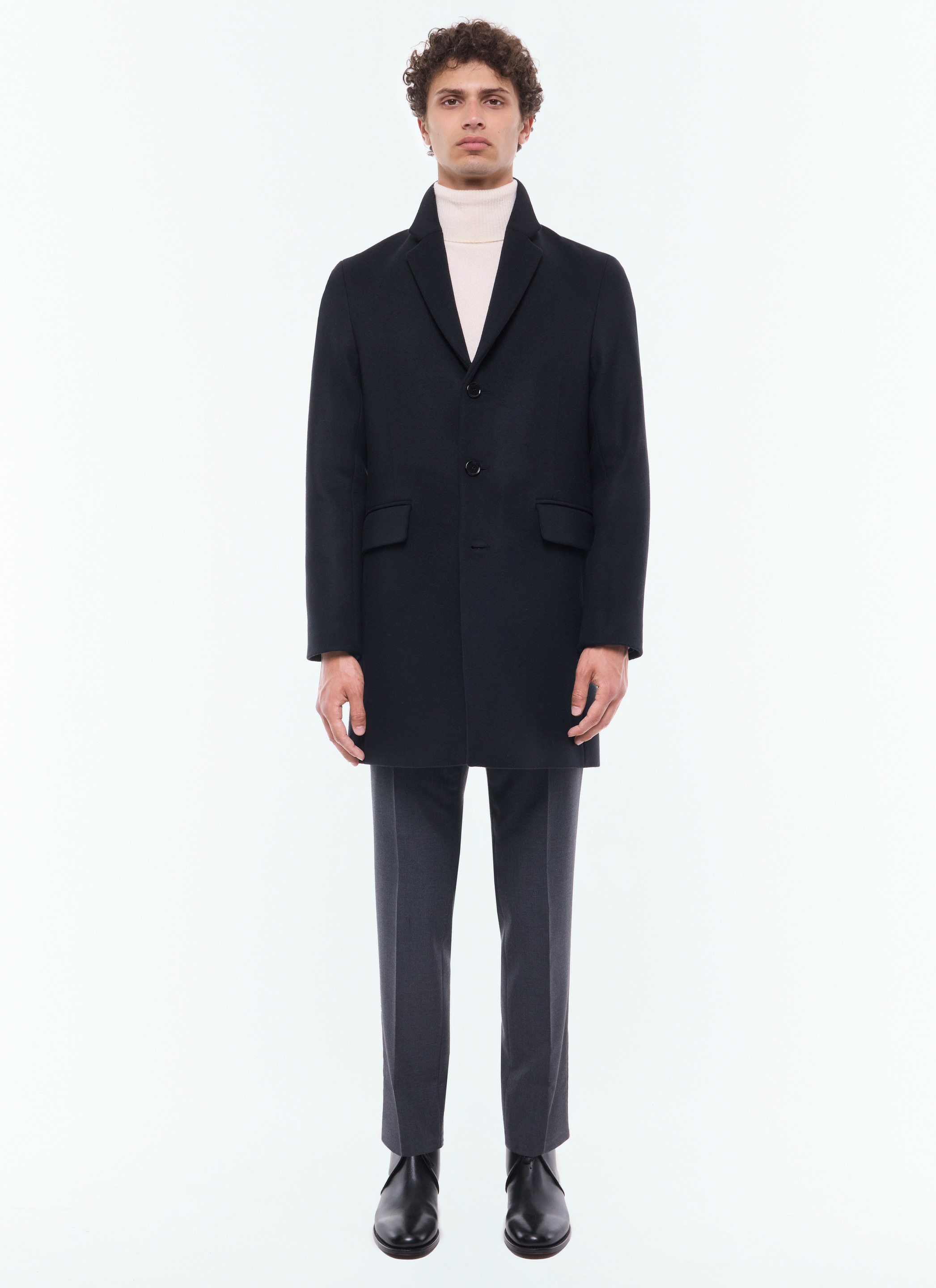 Manteau en laine et cachemire