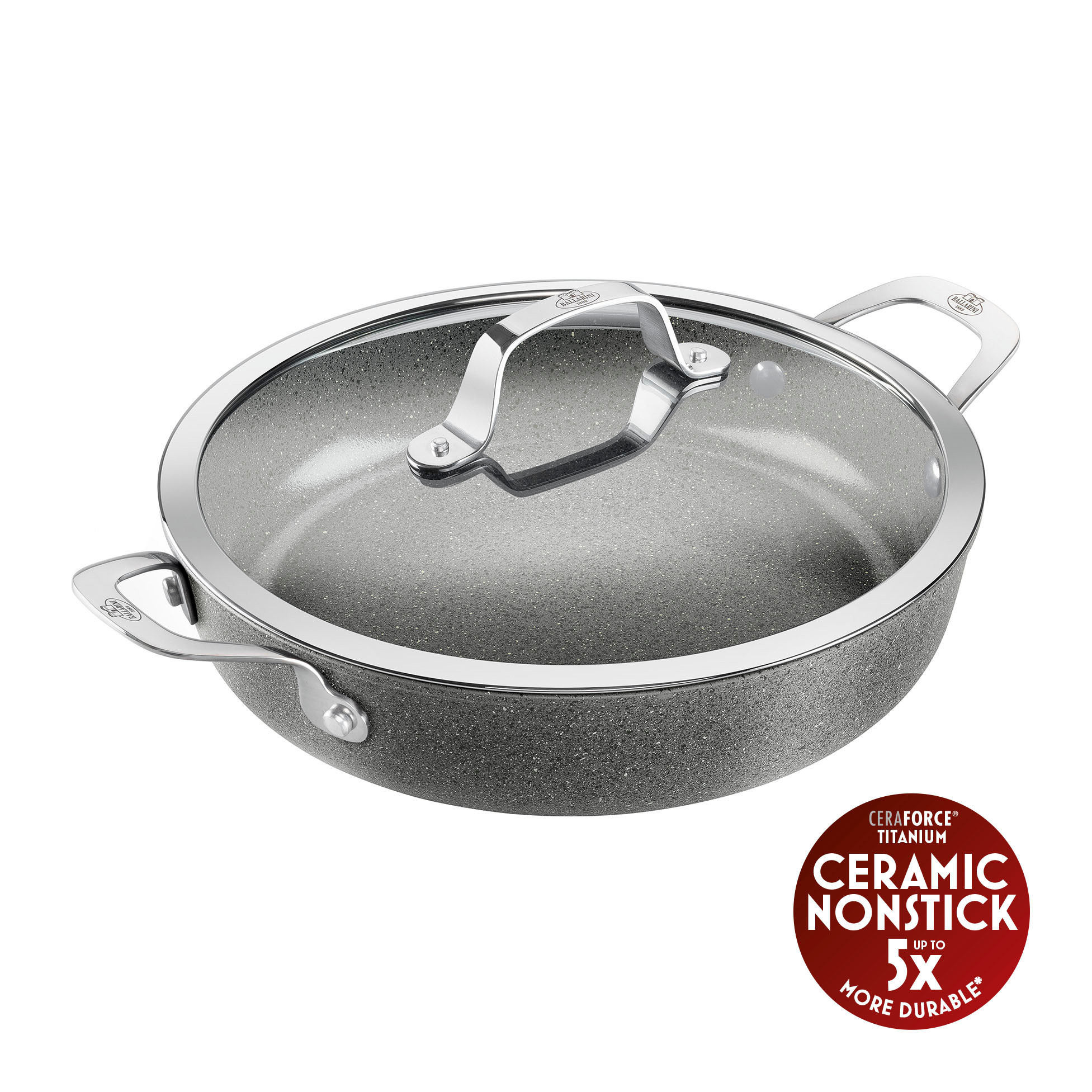 Sauteuse poignées avec couvercle 28 cm Salina - Revêtement céramique CERAFORCE® TITANIUM