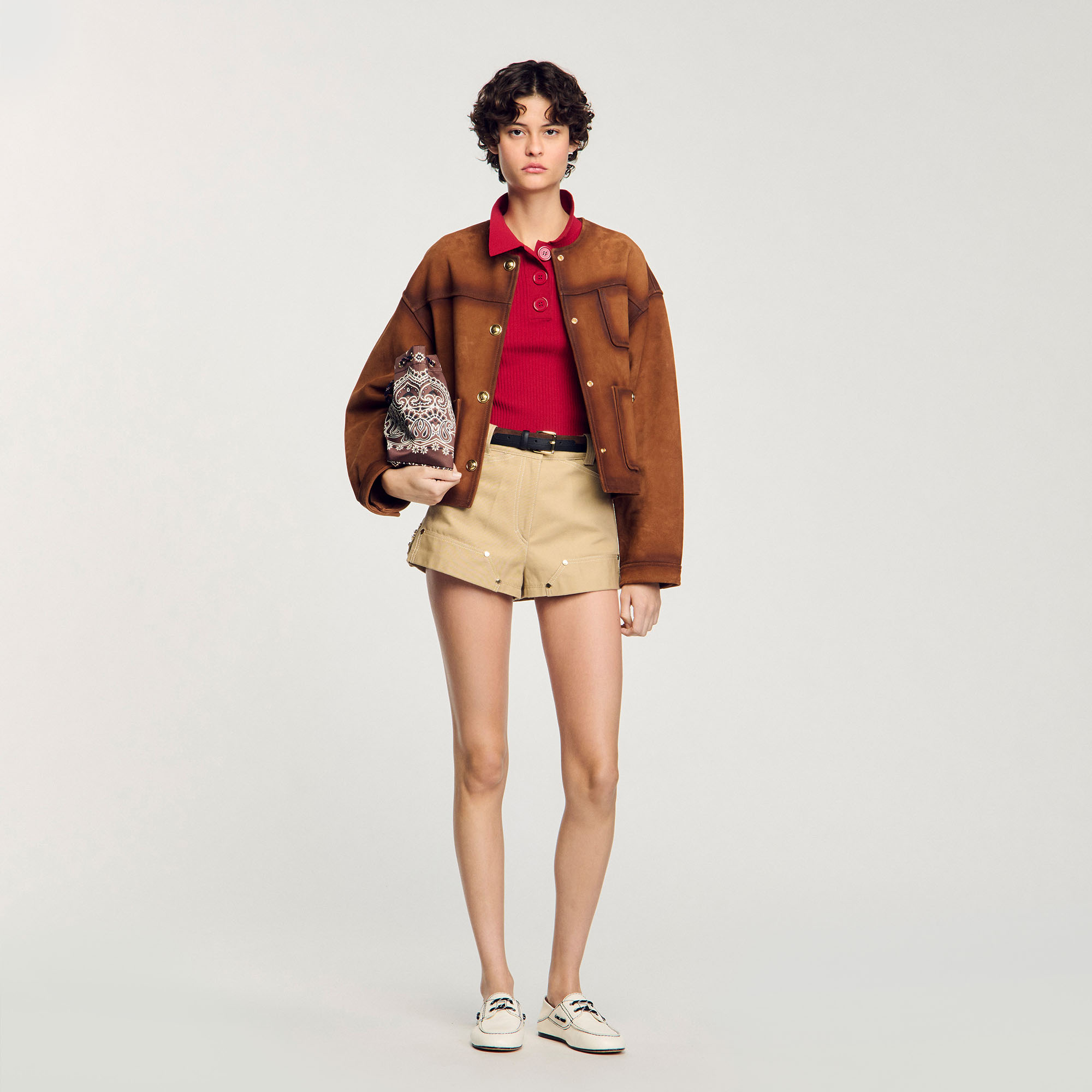 Polo en maille côtelée