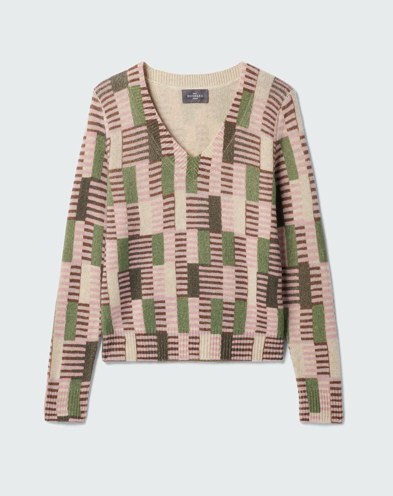 Pull V imprimé mosaïque - Femme - ROSE LOUKOUM