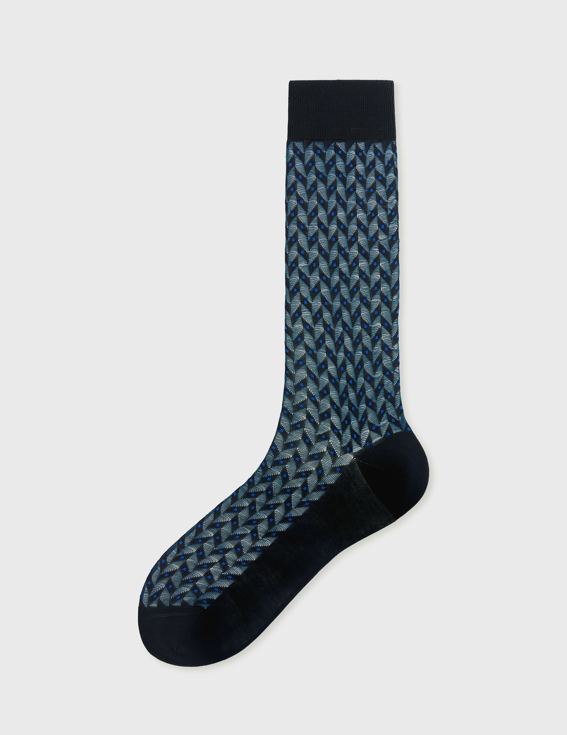Chaussettes en double fil d´ecosse à motifs pan bleu et marine marine