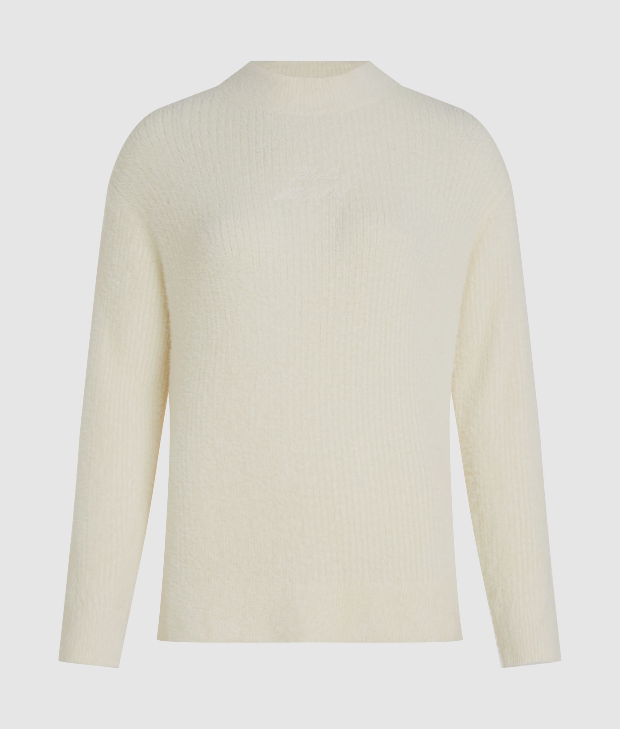 FUZZY MOCK NECK KNIT