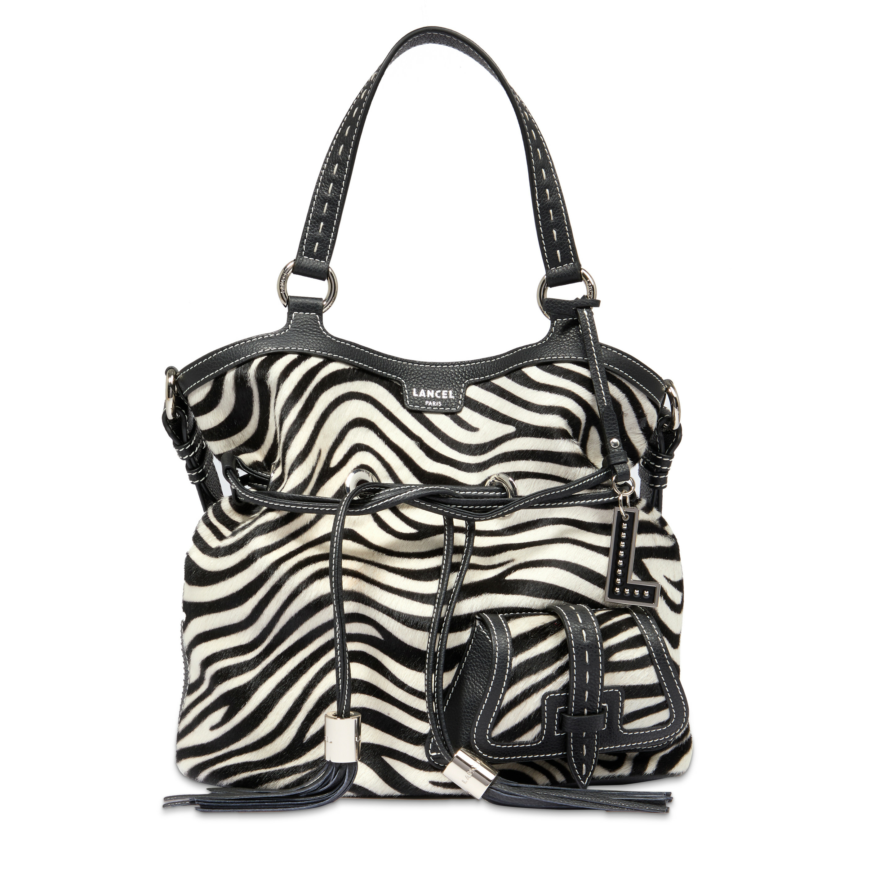 Premier Flirt De Lancel - Sac Seau Medium - Noir/Blanc