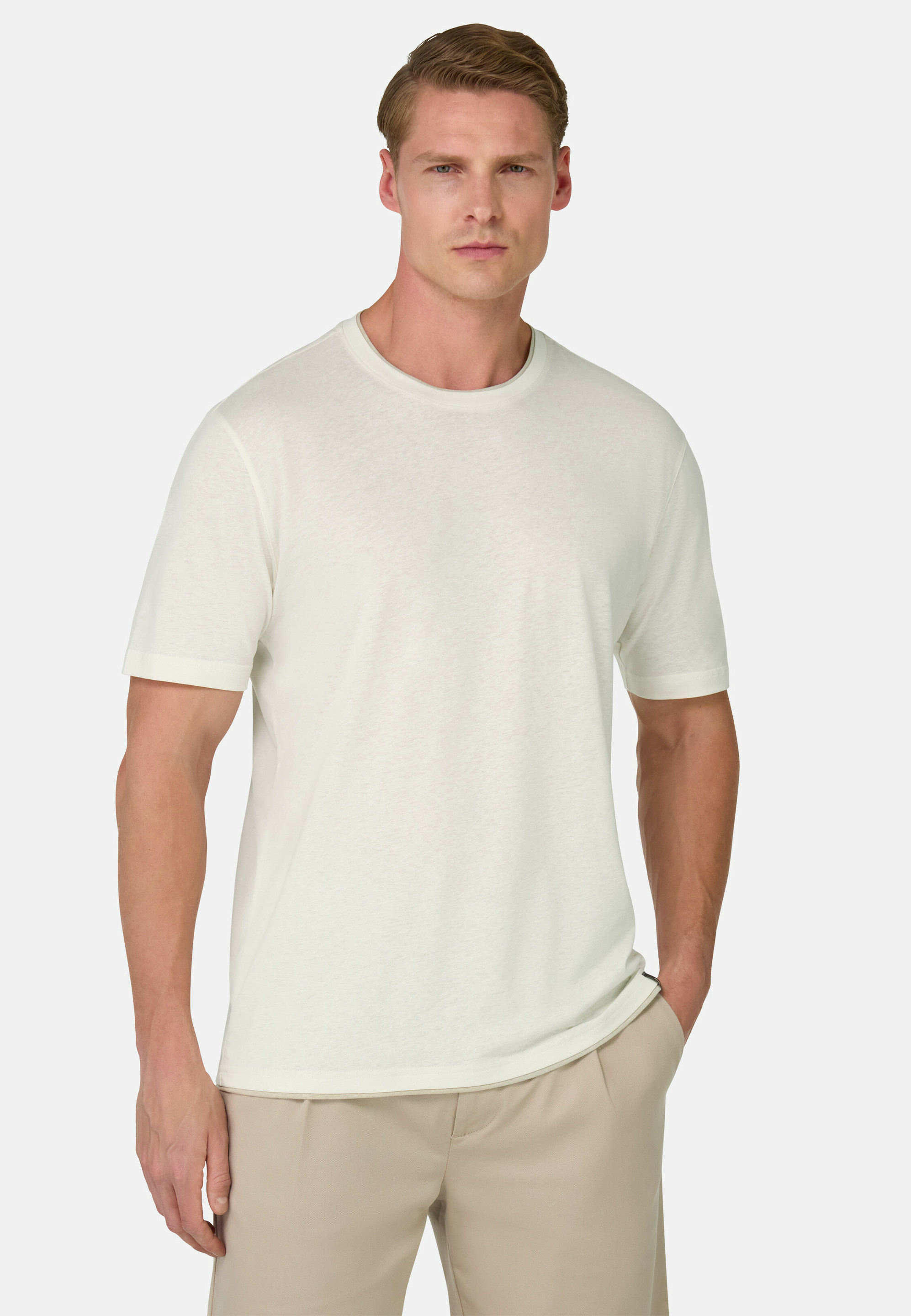 T-shirt En Coton Tencel et Chanvre Mélangés