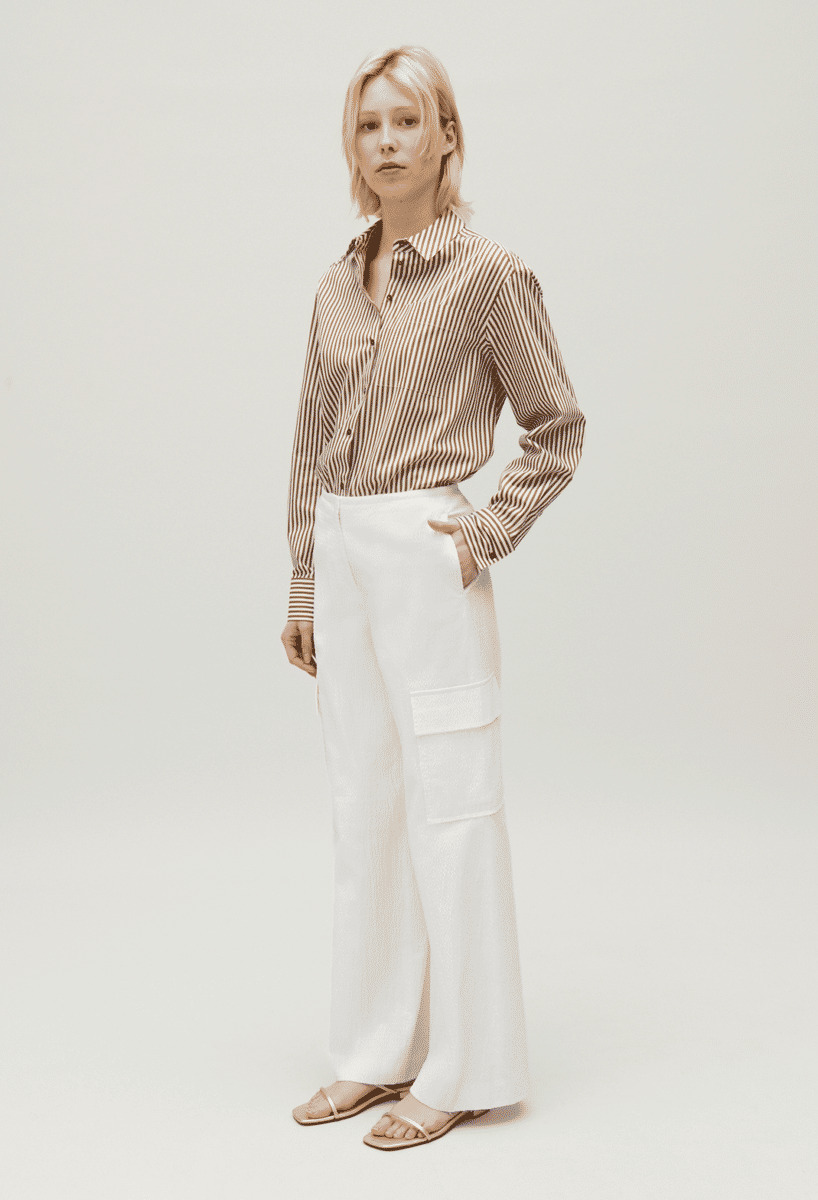 Pantalon cargo blanc