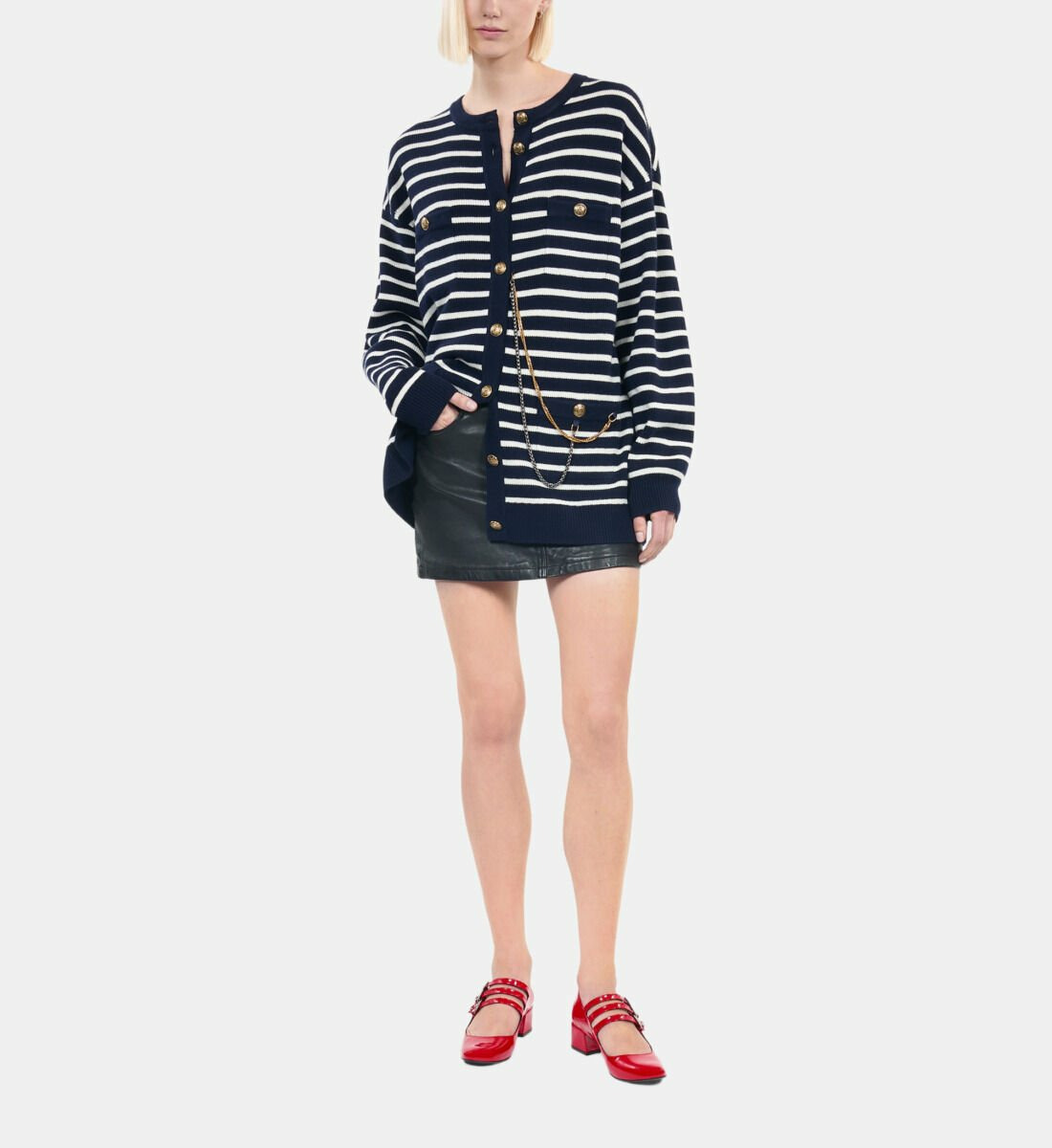 Cardigan En Laine À Rayures Femme