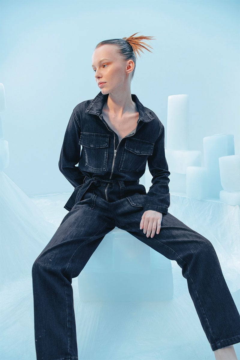 Combinaison loose, large en jeans LOUISA