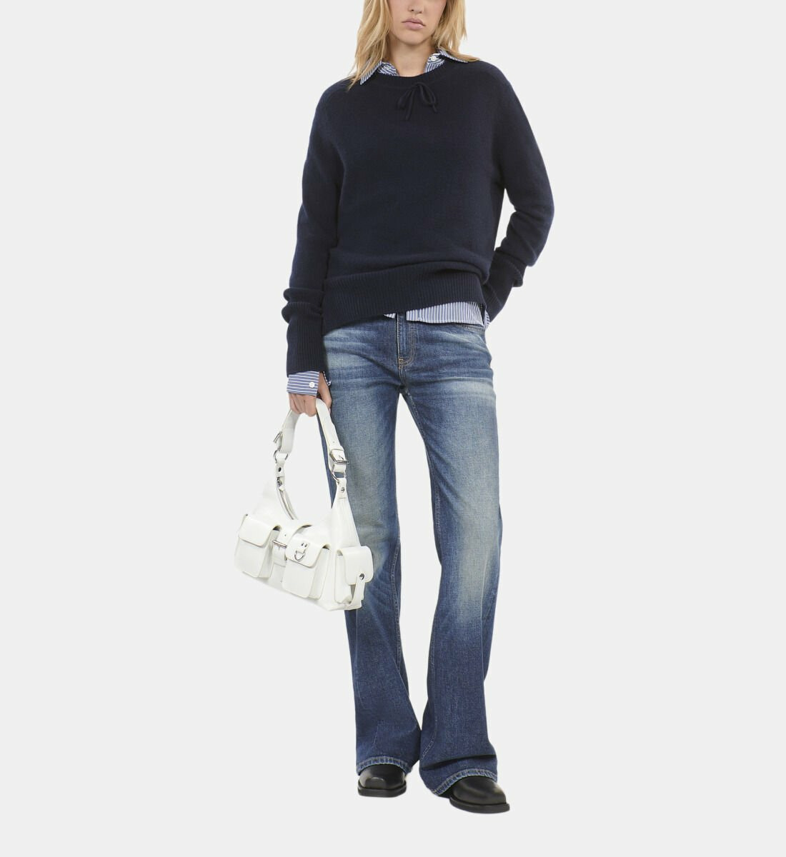 Pull En Cachemire Bleu Marine Femme