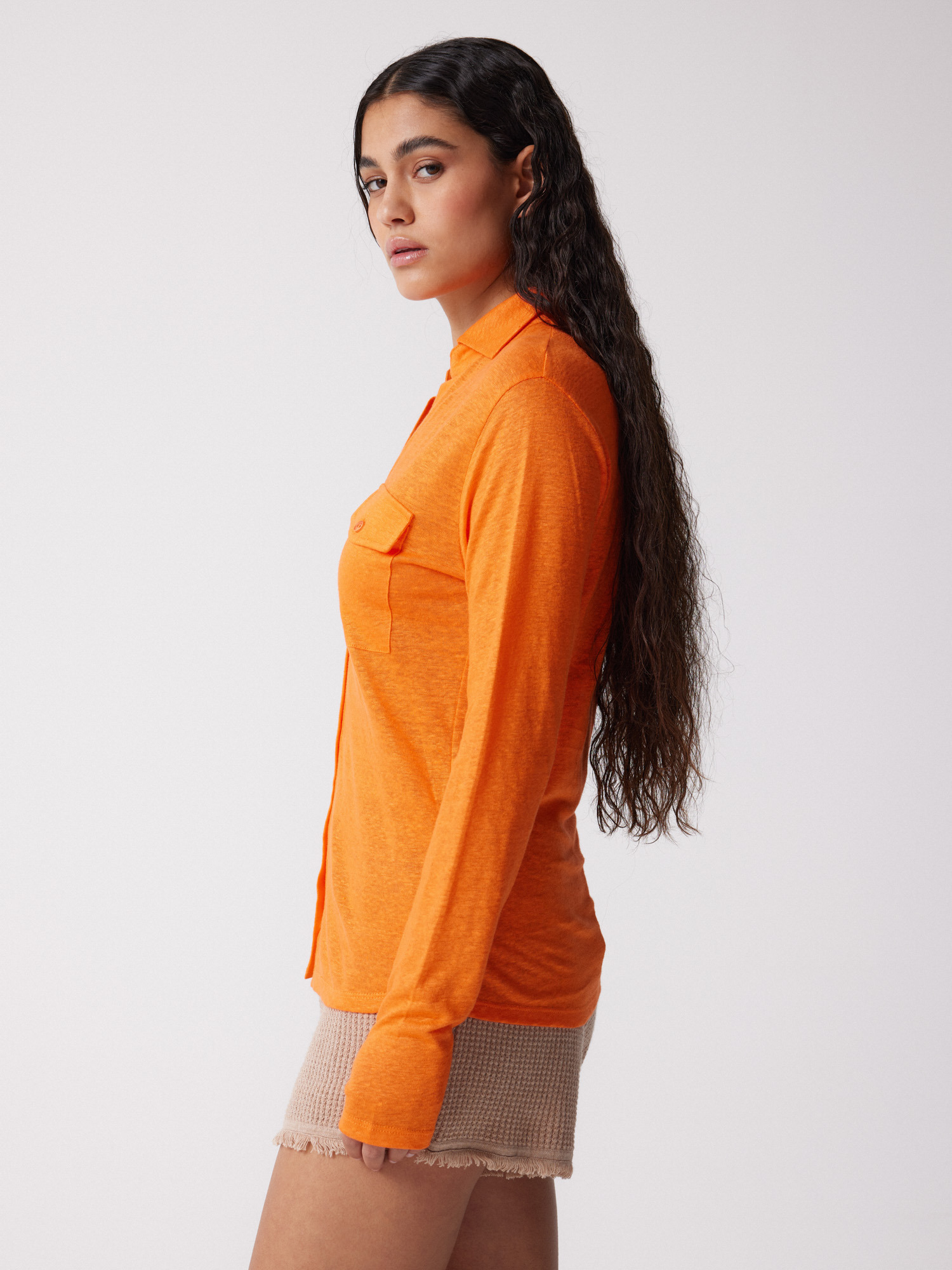 Chemise lin Milia TANGERINE