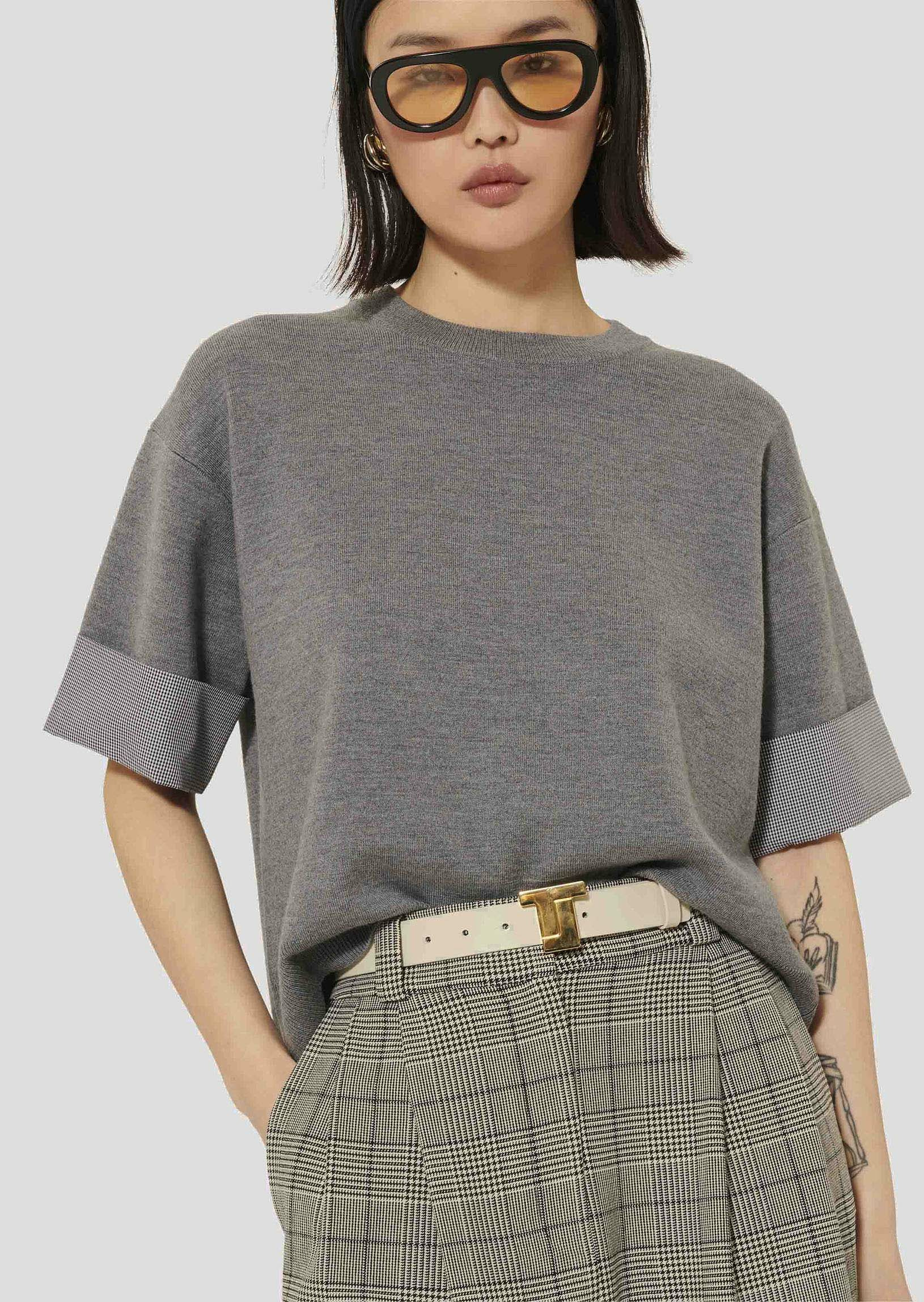 Pull Primer-Gris en Laine Merinos Extrafine