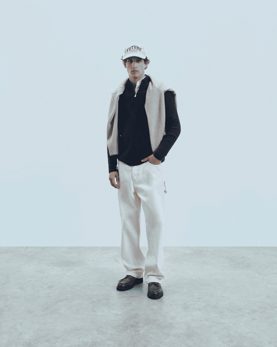 Pull Gilet à Cotes Zippé