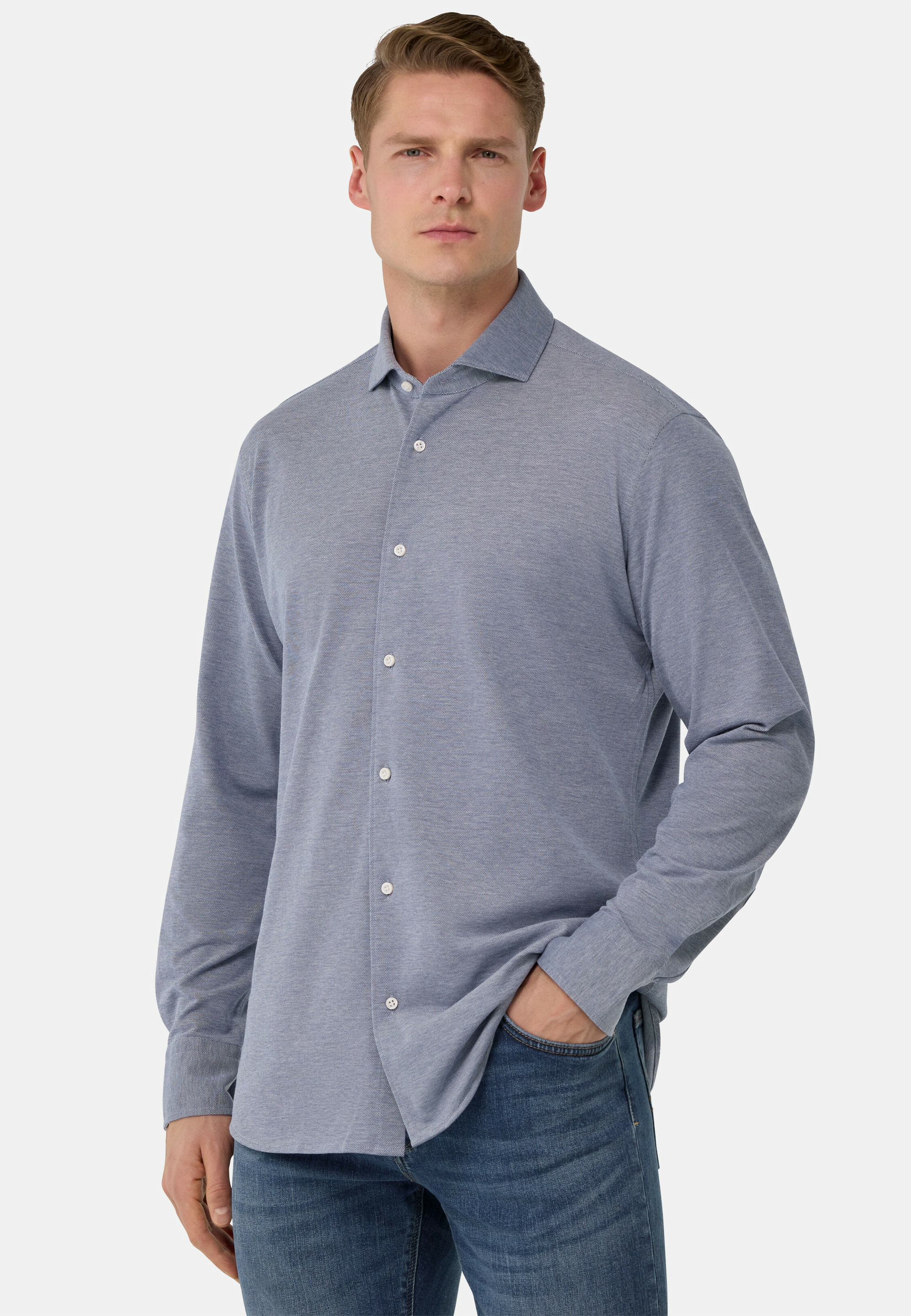 Polo Chemise en Piqué Regular Fit