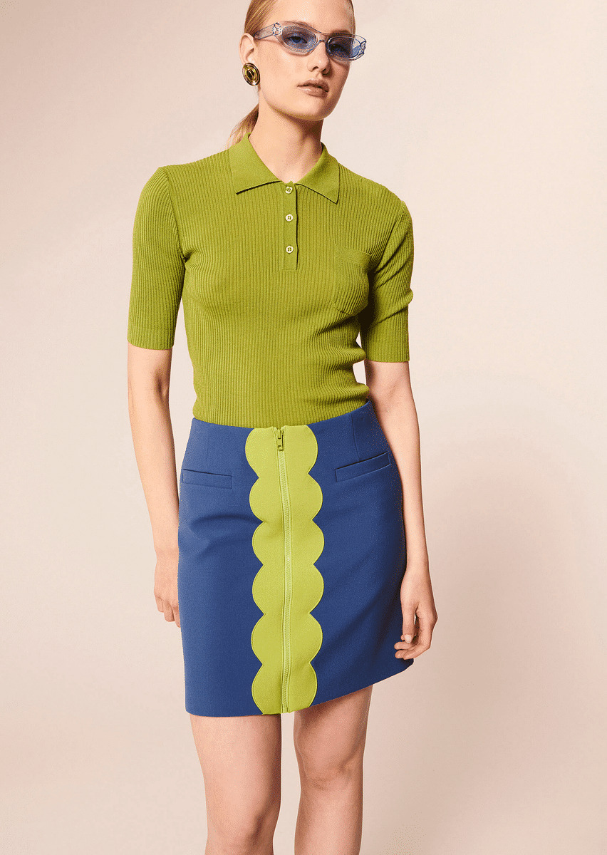 Jupe Jada-Bleu en Polyester