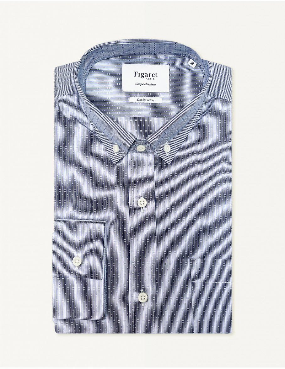 Chemise Classique en popeline rayée marine