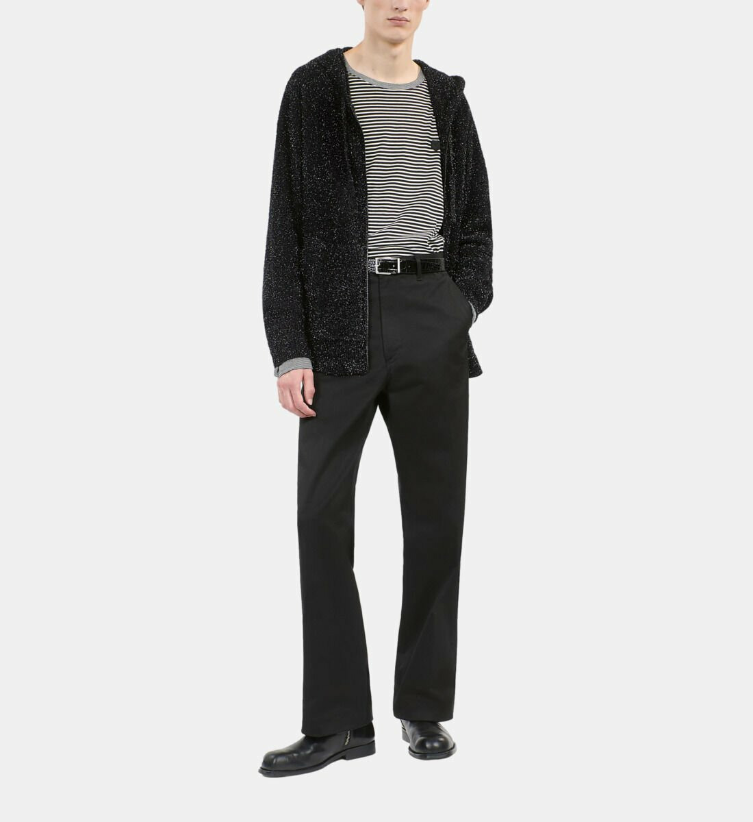 Cardigan Pailleté Noir Homme