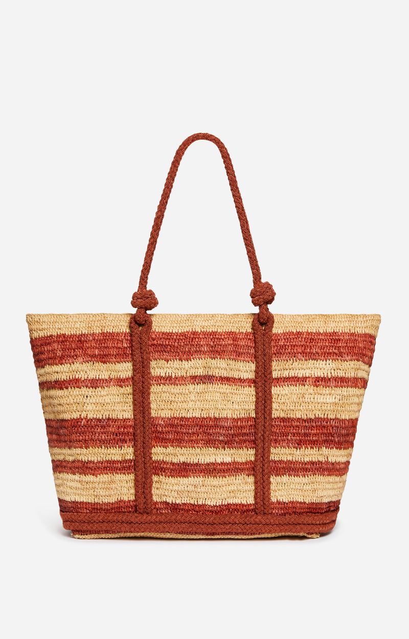 Cabas L En Raphia En Lyocell et Lin
