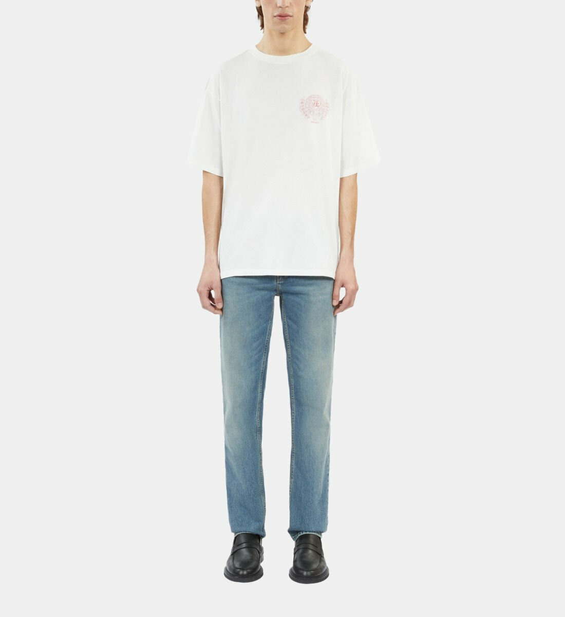 T-Shirt Écru Avec Sérigraphie Blason Homme