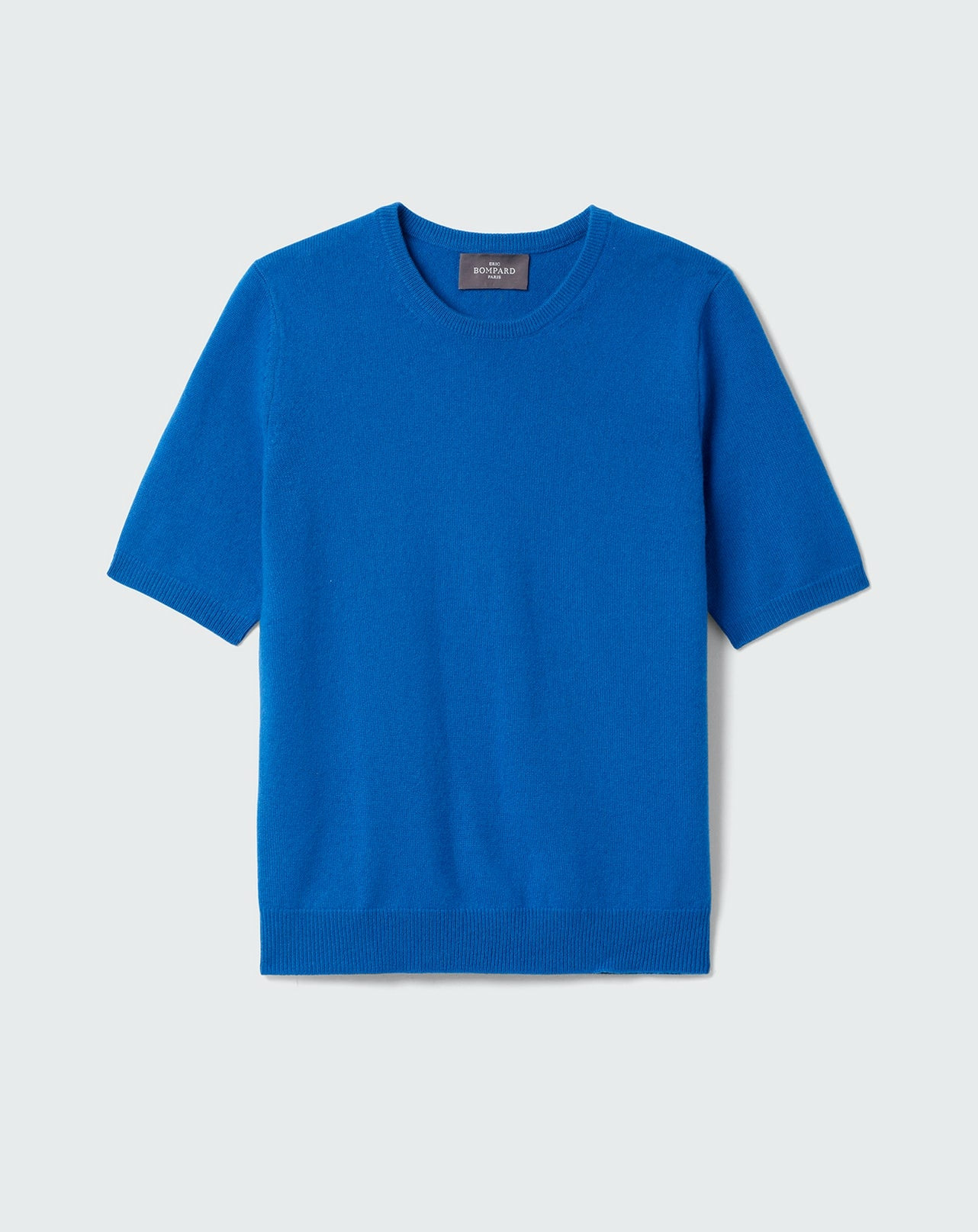 Col rond manches courtes - Femme - BLEU PIGMENT