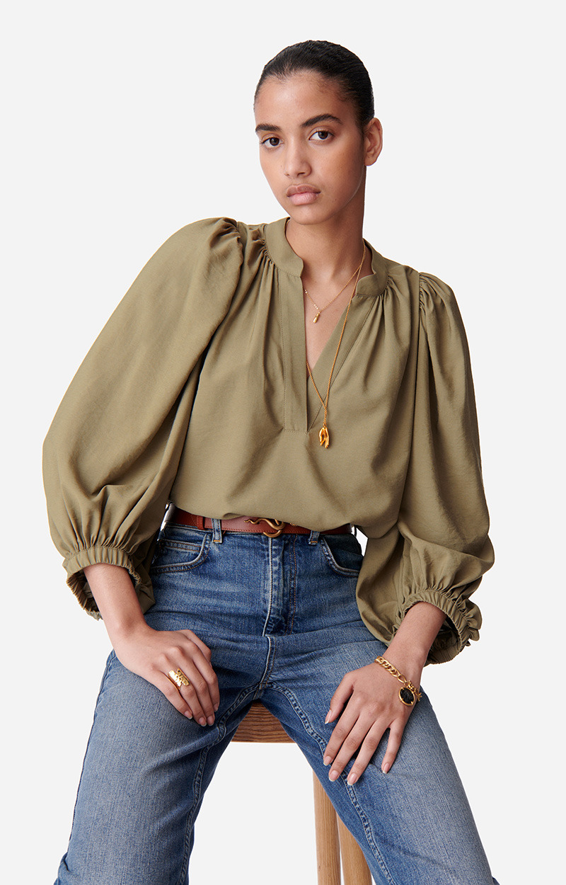 Blouse Bell En Viscose Mélangée