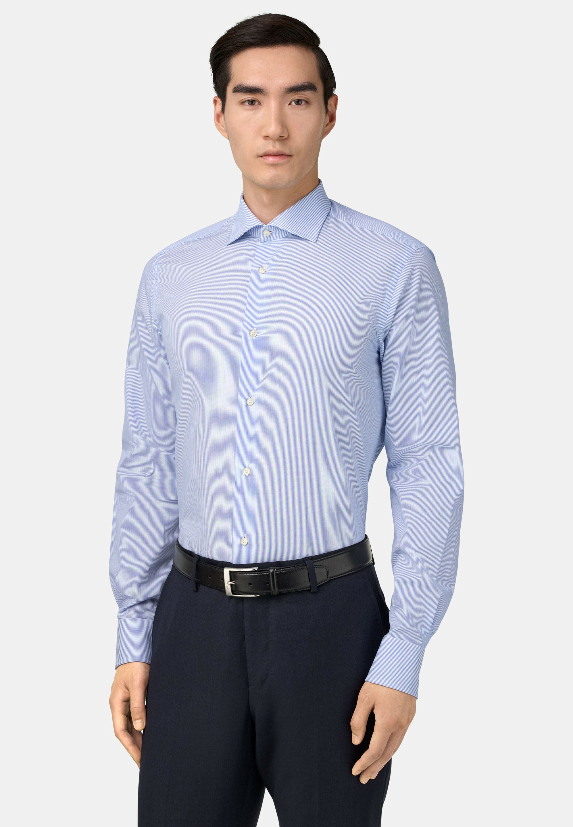 Chemise à Rayures en Coton Slim Fit
