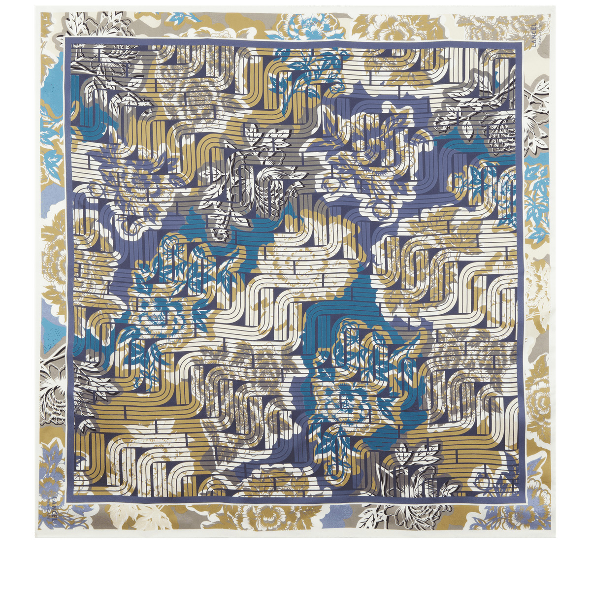 Motif Pivoine Optical - Car90 Pivoine Opt - Multico Cobalt