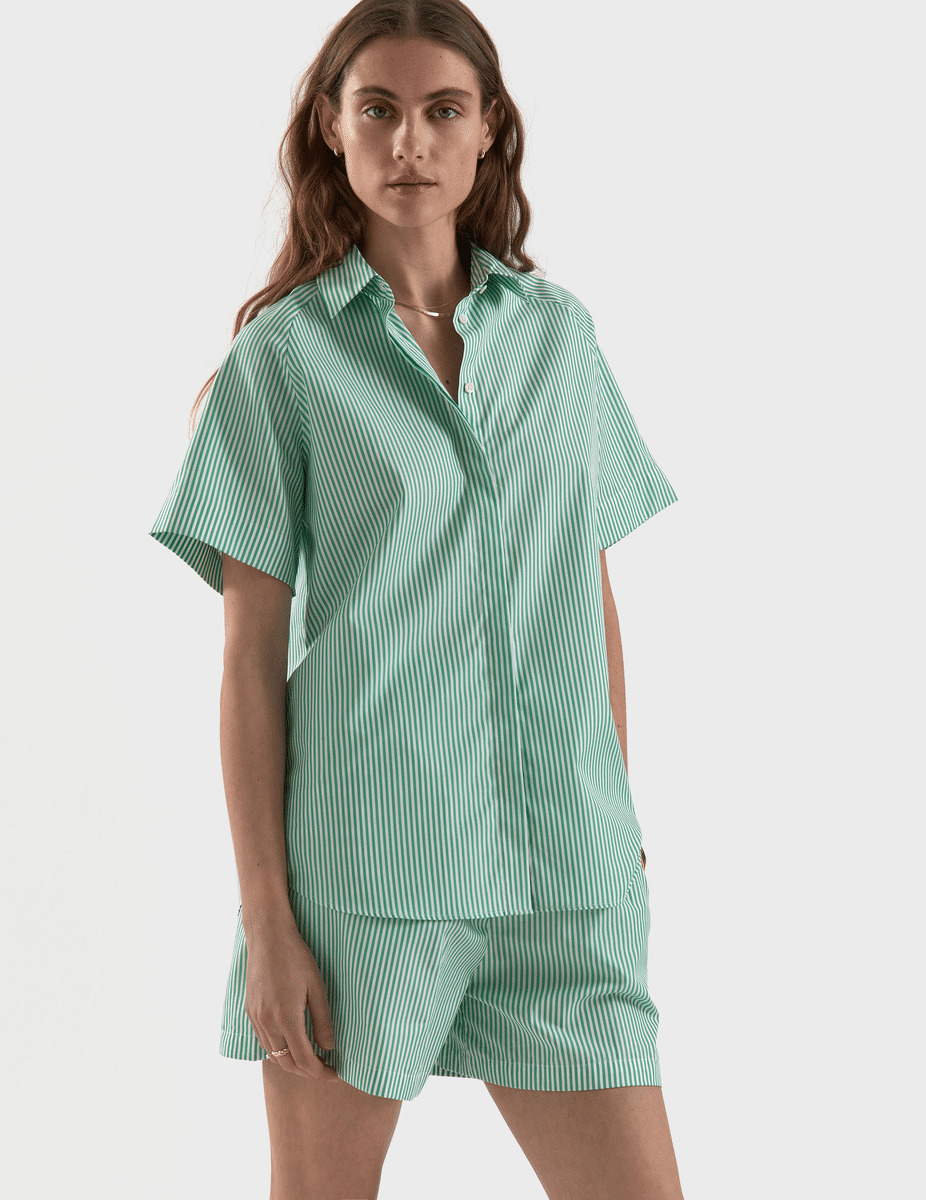 Chemise Dina rayée verte