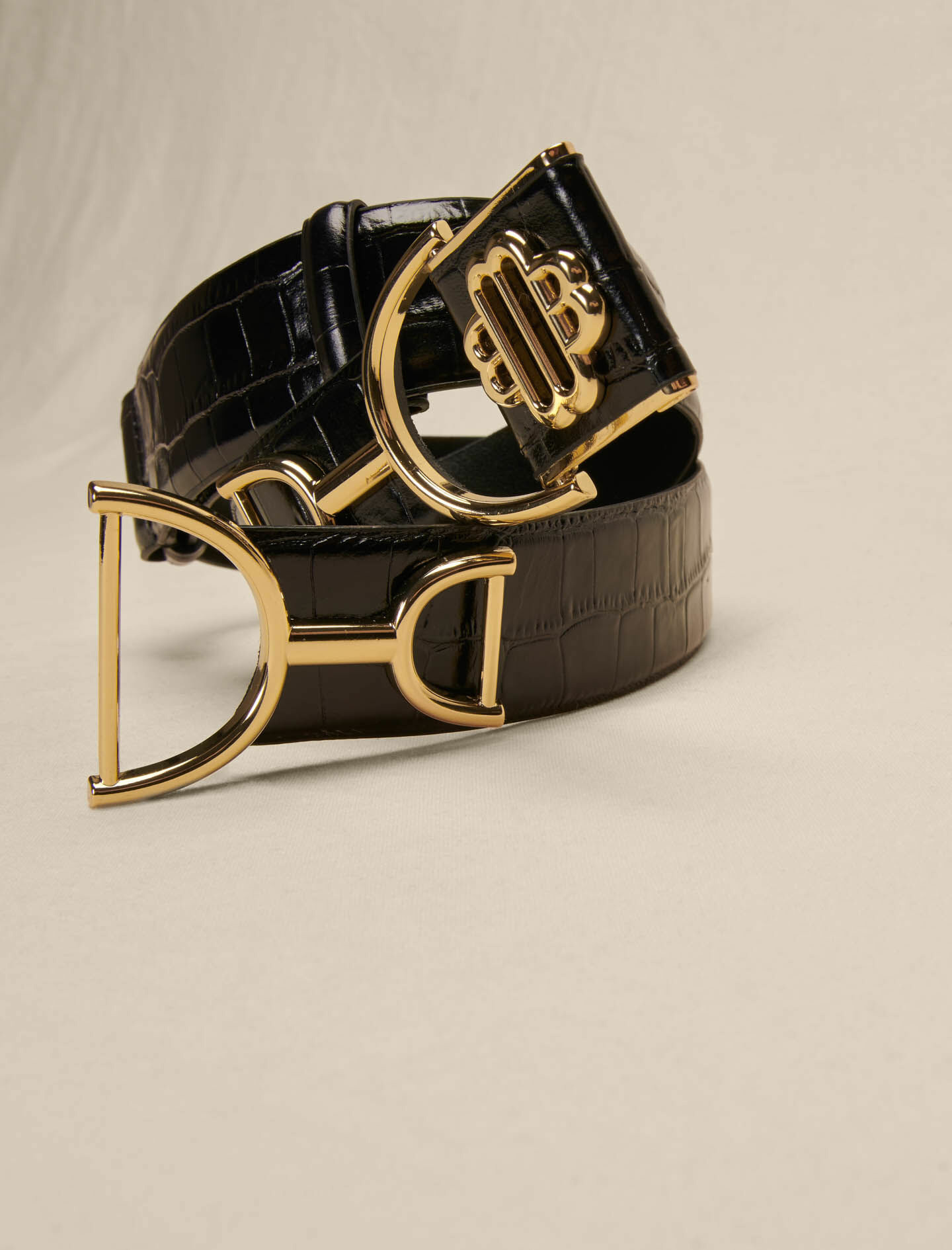 Ceinture large en cuir lisse