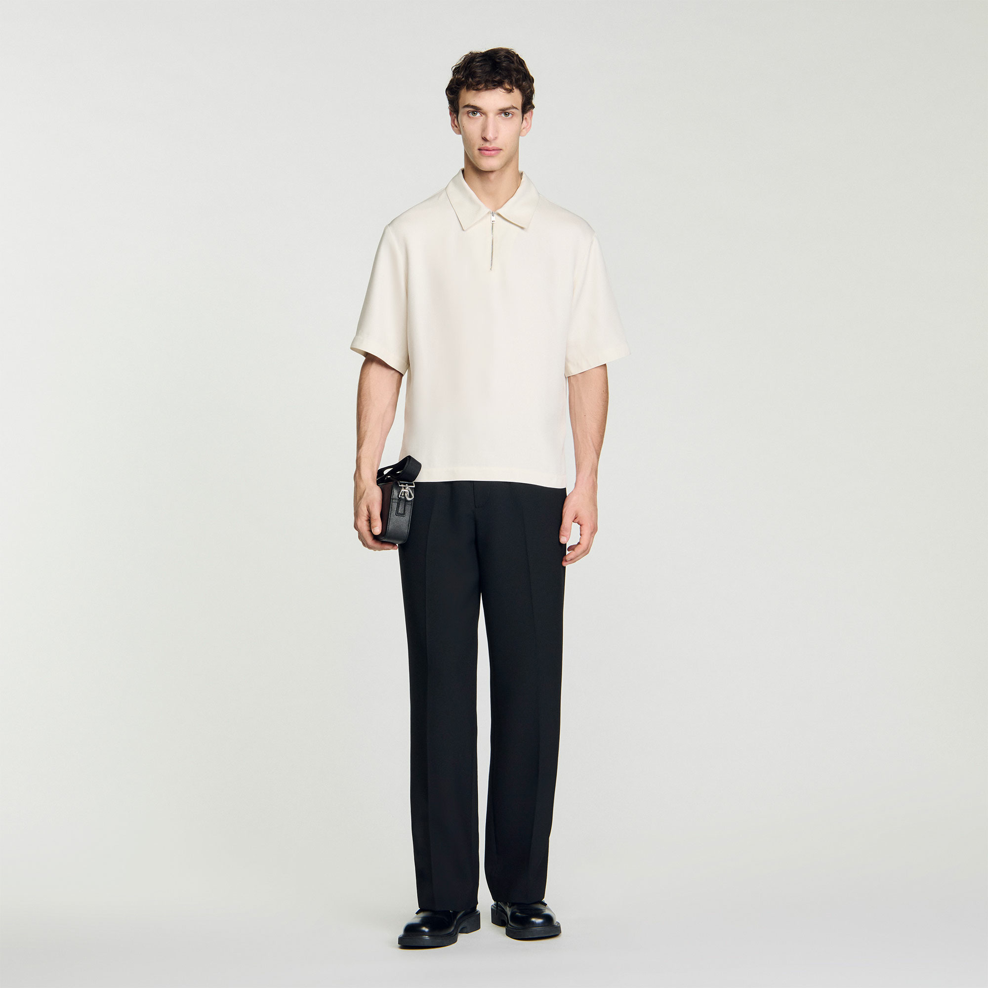 Chemise fluide à col zippé