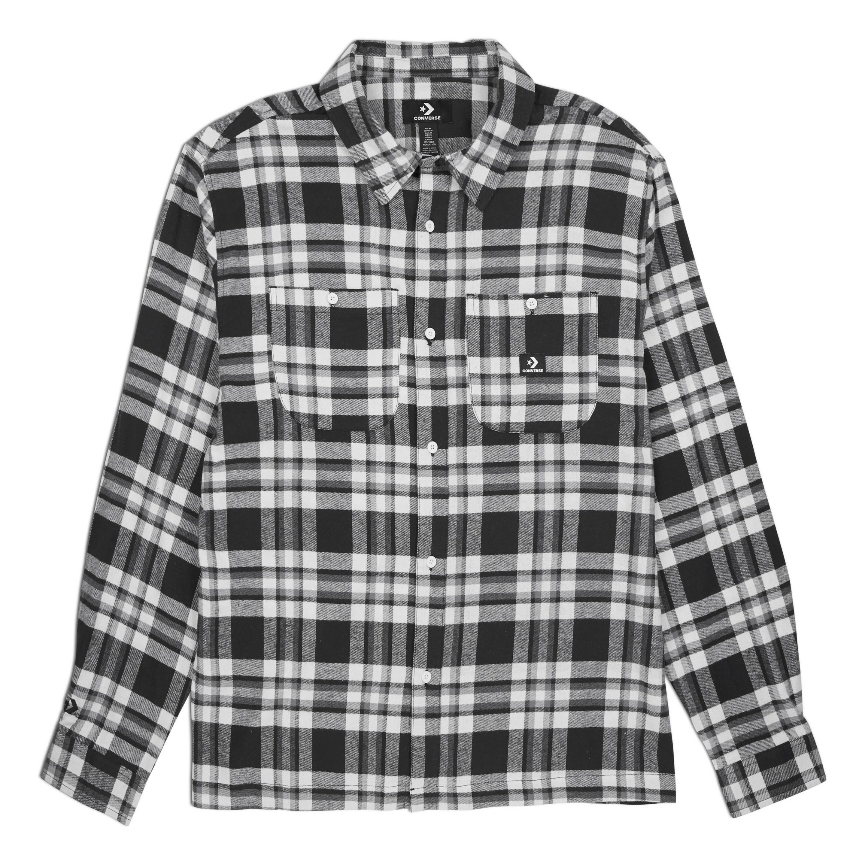 Plaid Button Down Shirt Black