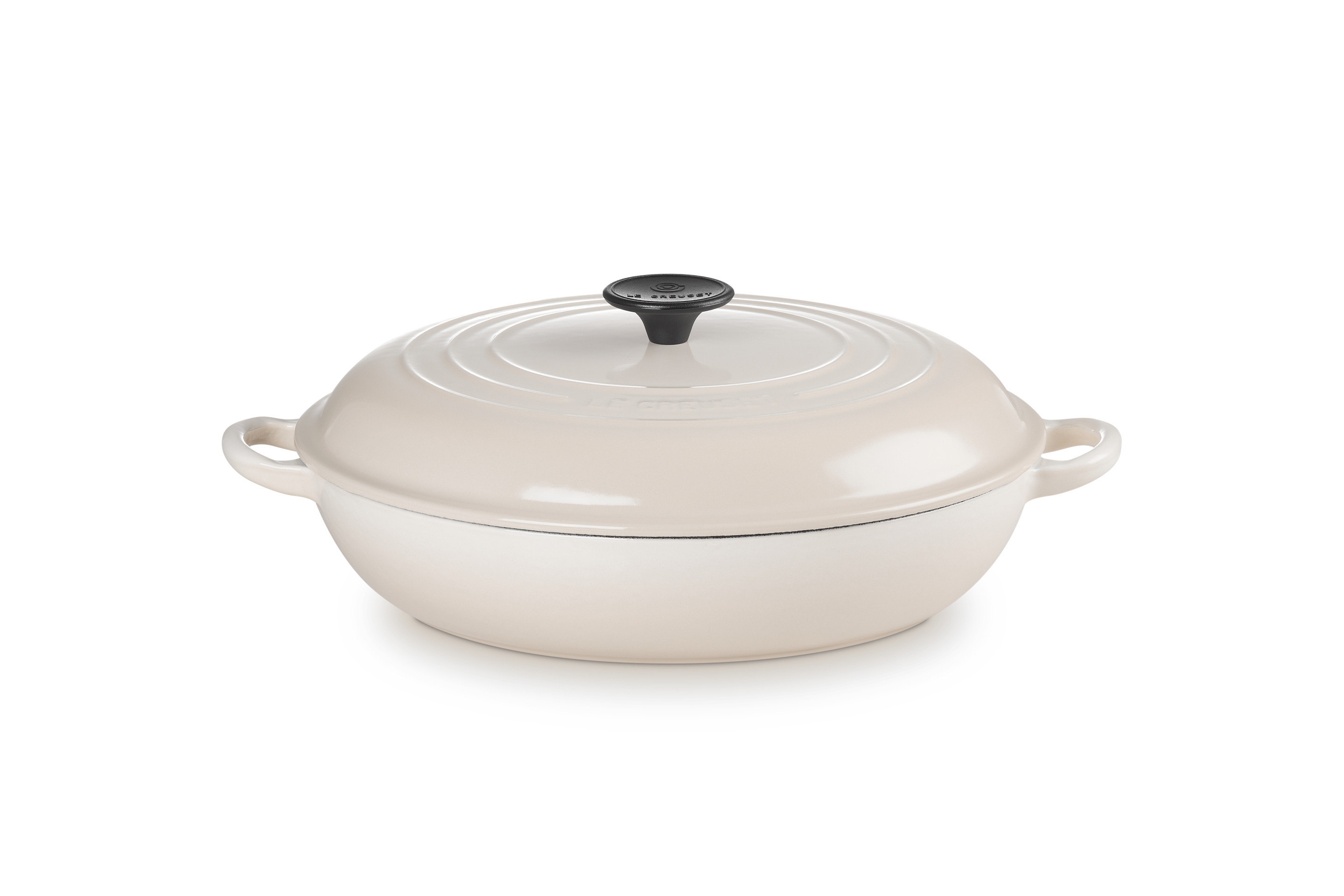 Faitout campagnard 30cm en fonte émaillée meringue
