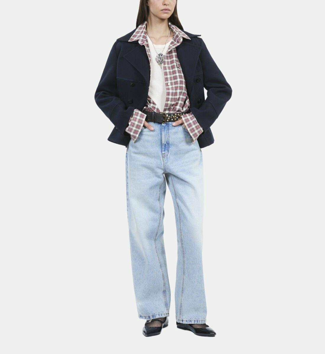 Caban Court Bleu Marine Femme