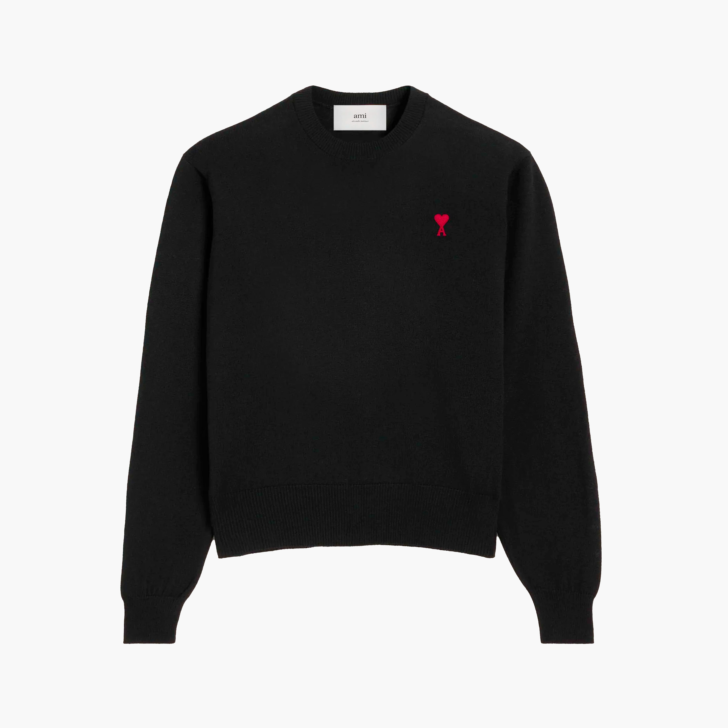 Ami Paris Pull Ami de Coeur Rouge Noir