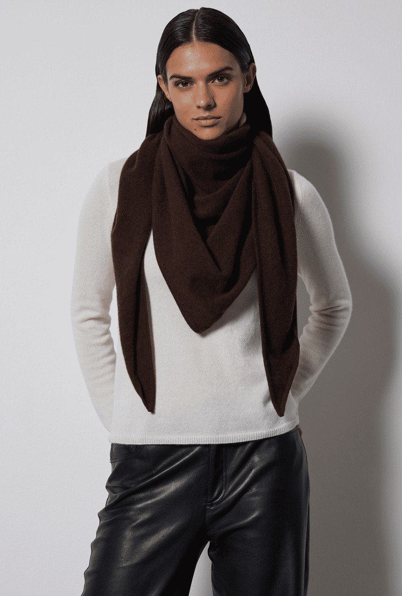 Écharpe cachemire Eleonore BRUN CHINE