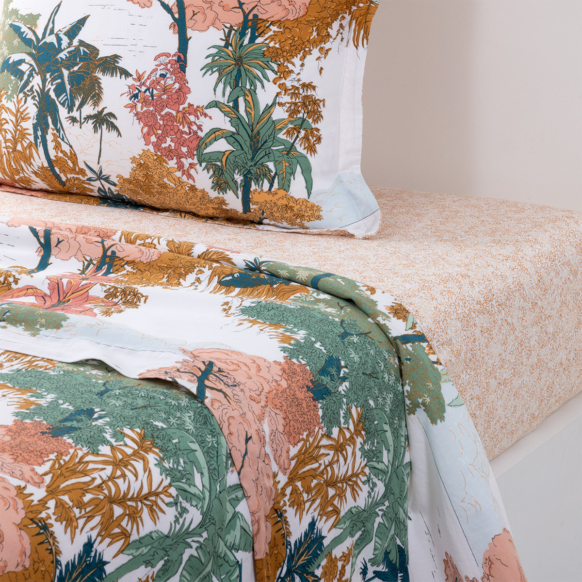 Olivier Desforges - Drap plat en satin de coton lavé vert, L'inconnue