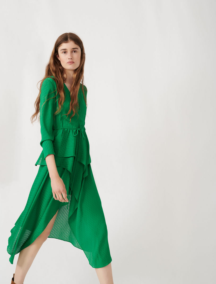 Robe en matière lurex stretch à volants