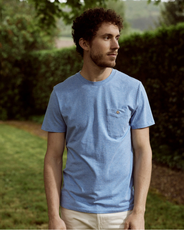 T-shirt kaki clair chiné