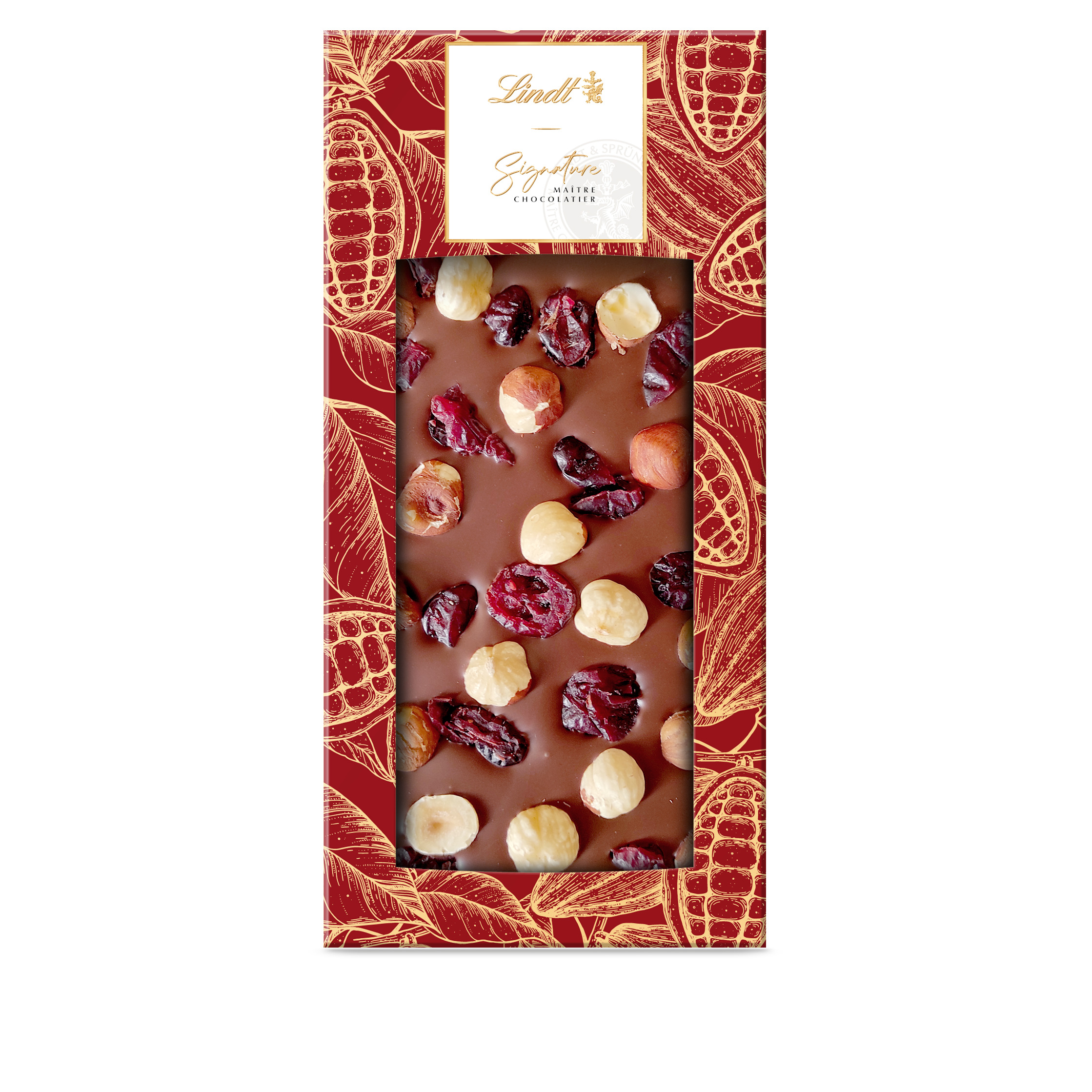 SIGNATURE TABLETTE LAIT NOISETTE CRANBERRY 100G Noël