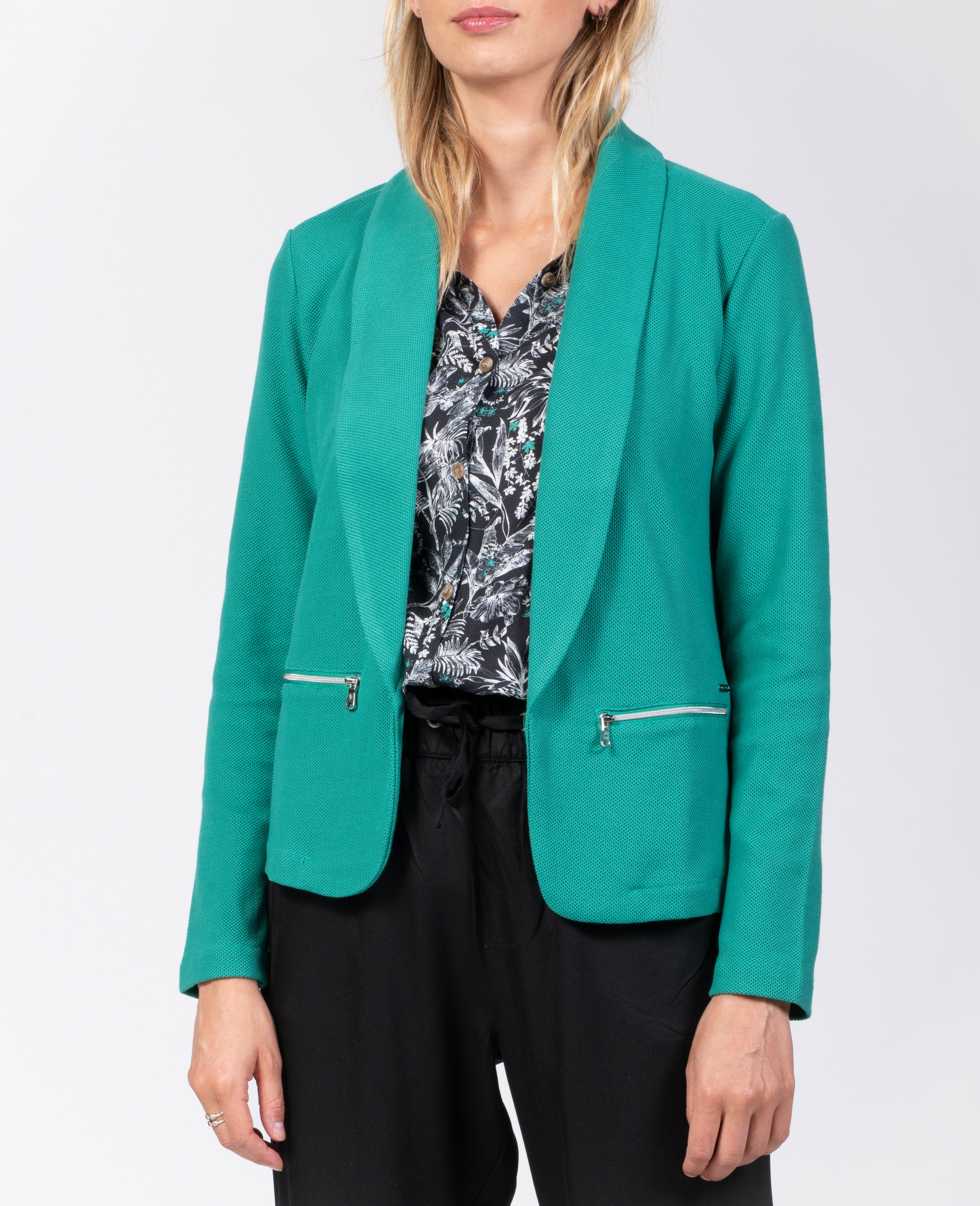 Veste blazer en jersey piqué
