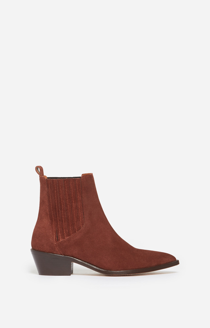 Bottines Santiags En Cuir Suéde Fabriqué Au Portugal