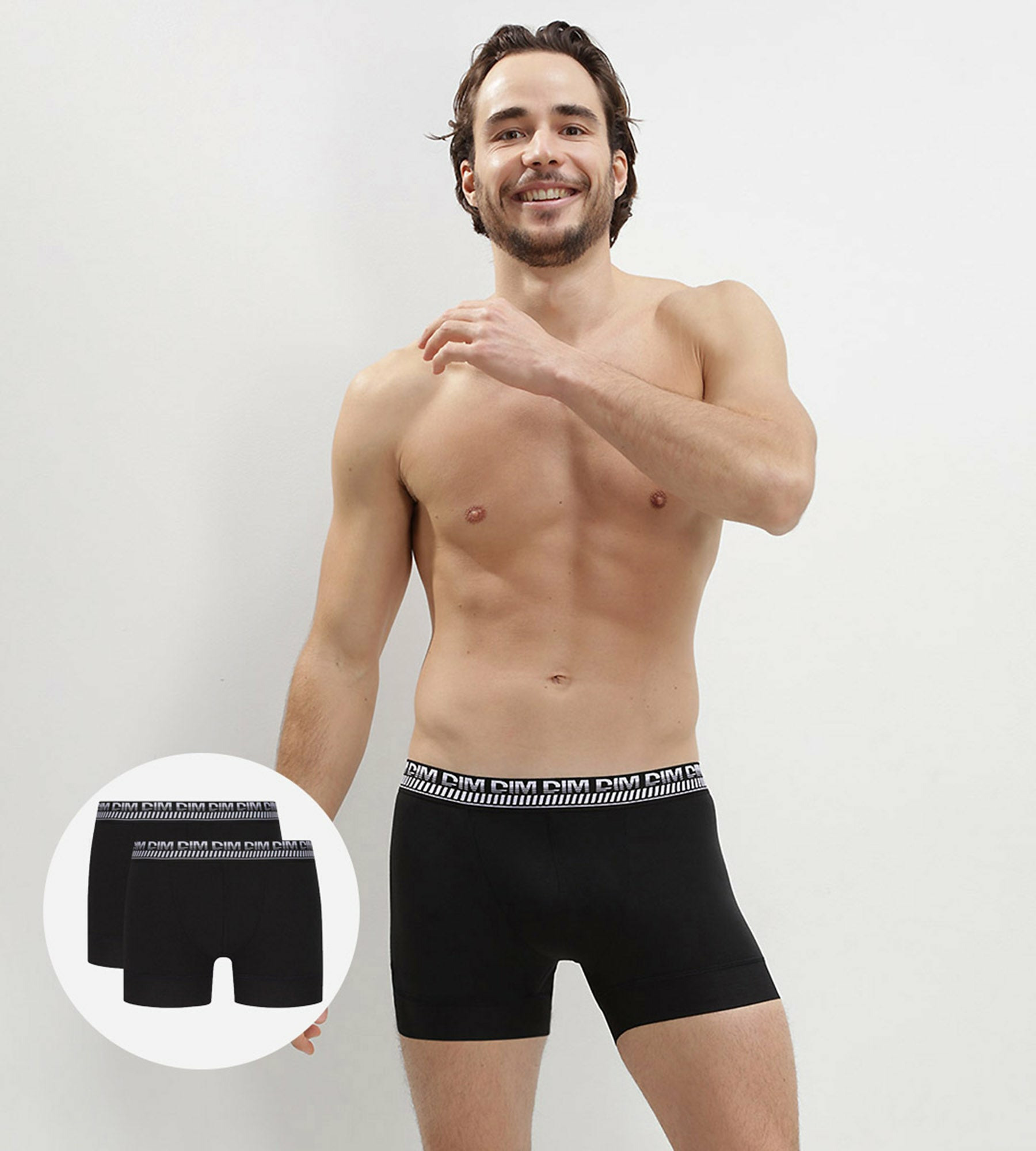 Lot de 2 boxers noirs pour homme 3D Stay and Fit