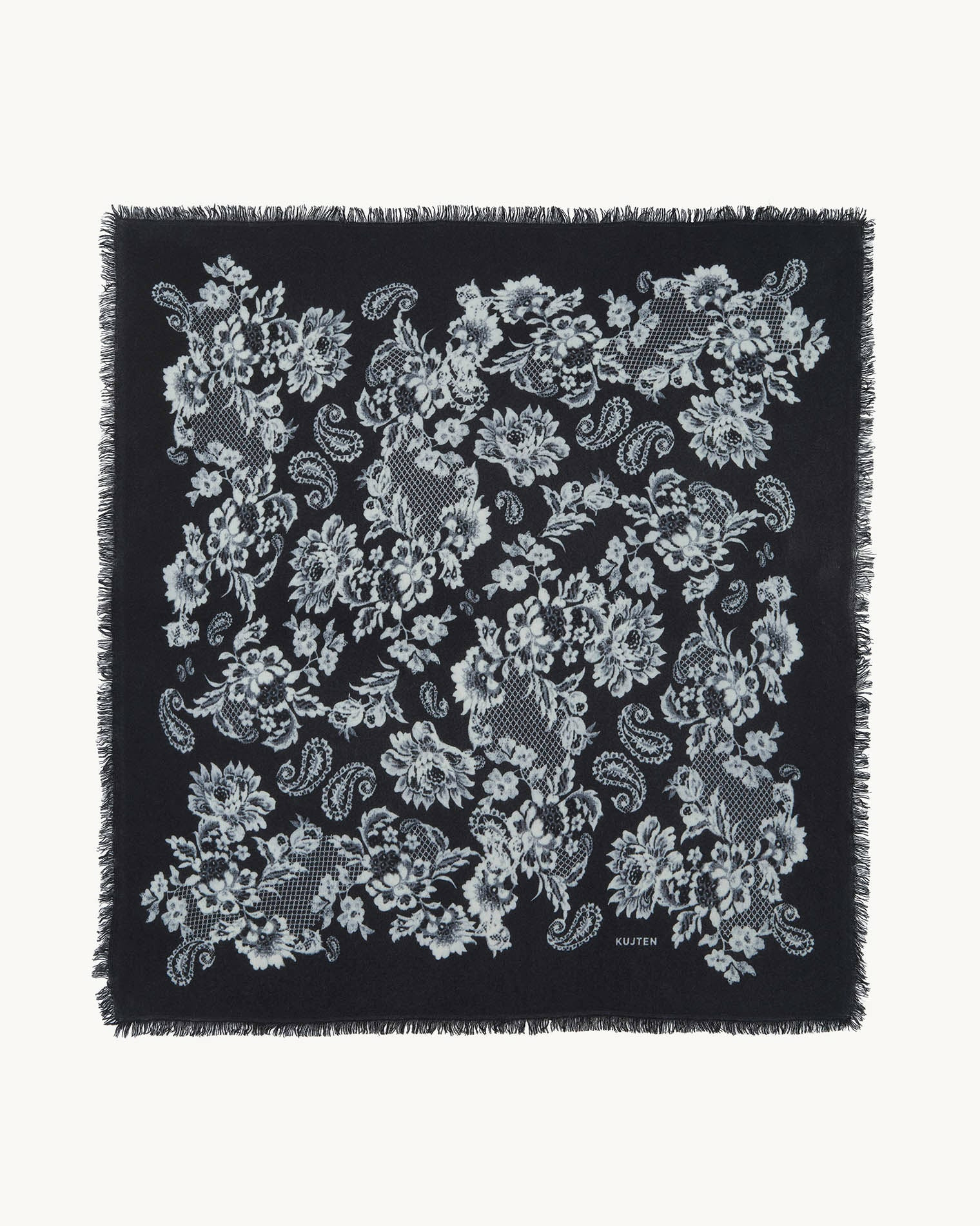 Grand Bandana Hachiko Lace noir - blanc