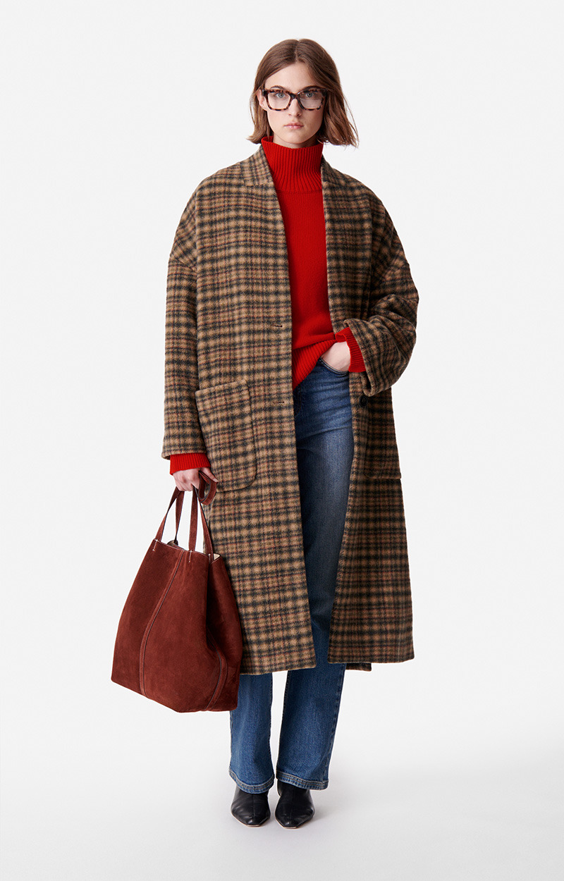 Manteau Bachir En Laine Mélangée