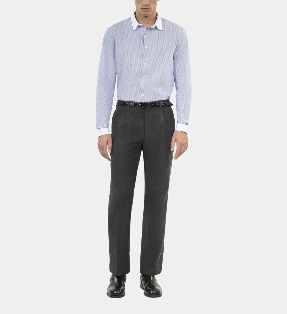 Chemise Formelle À Carreaux Bleus Et Blancs Homme