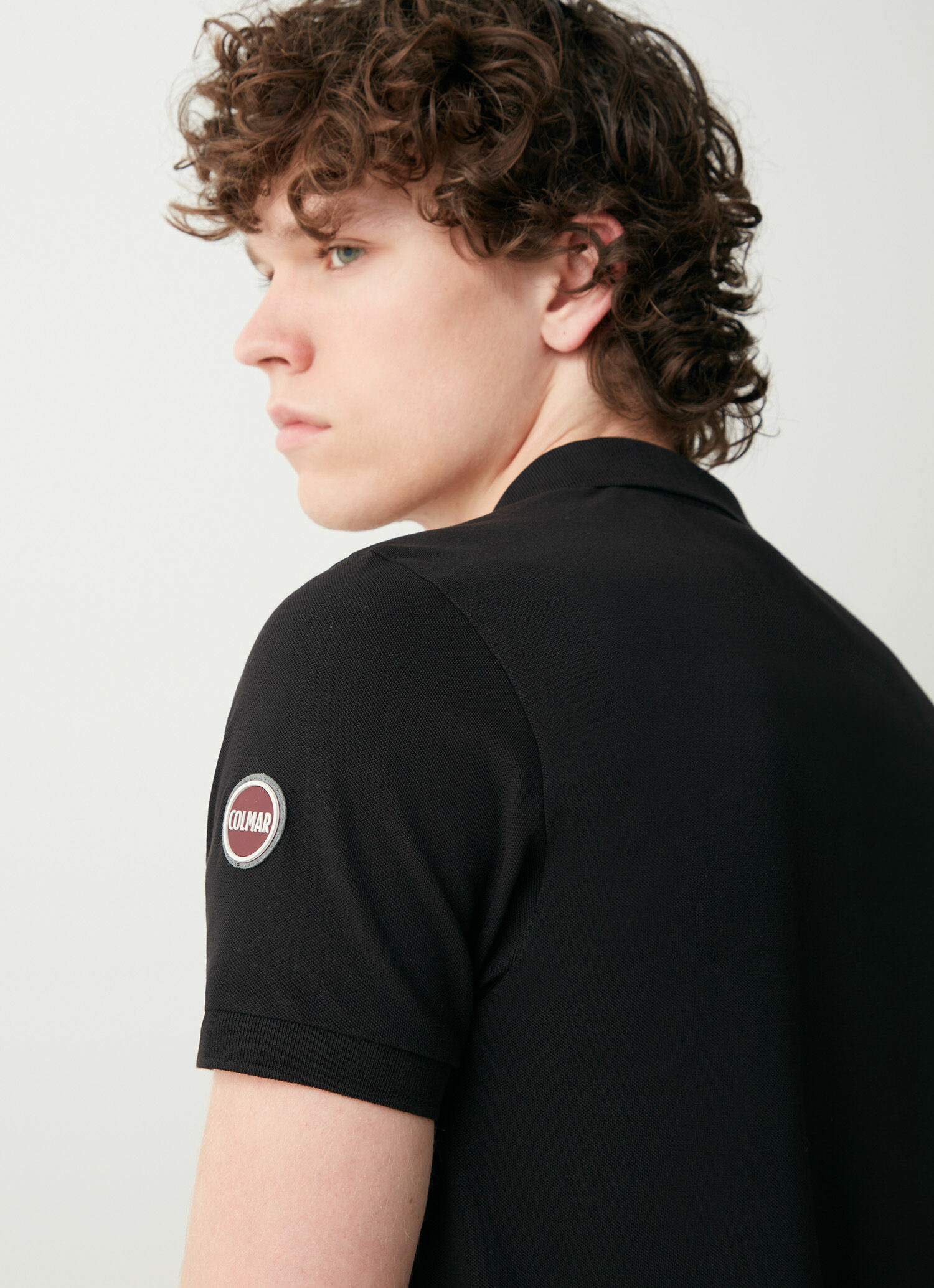 Polo en piqué de coton stretch